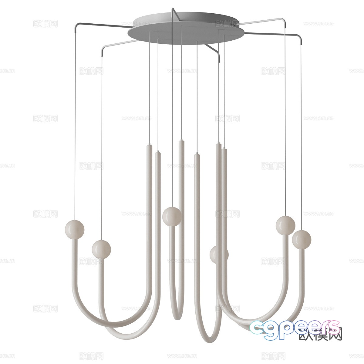 Modern Cream Style Decorative Chandelier 3d Model Modern Cream Style Decorative Chandelier 3d Model