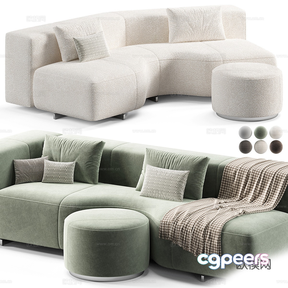 Modern Italian Minotti Yves sofa 3d model Modern Italian Minotti Yves sofa 3d model