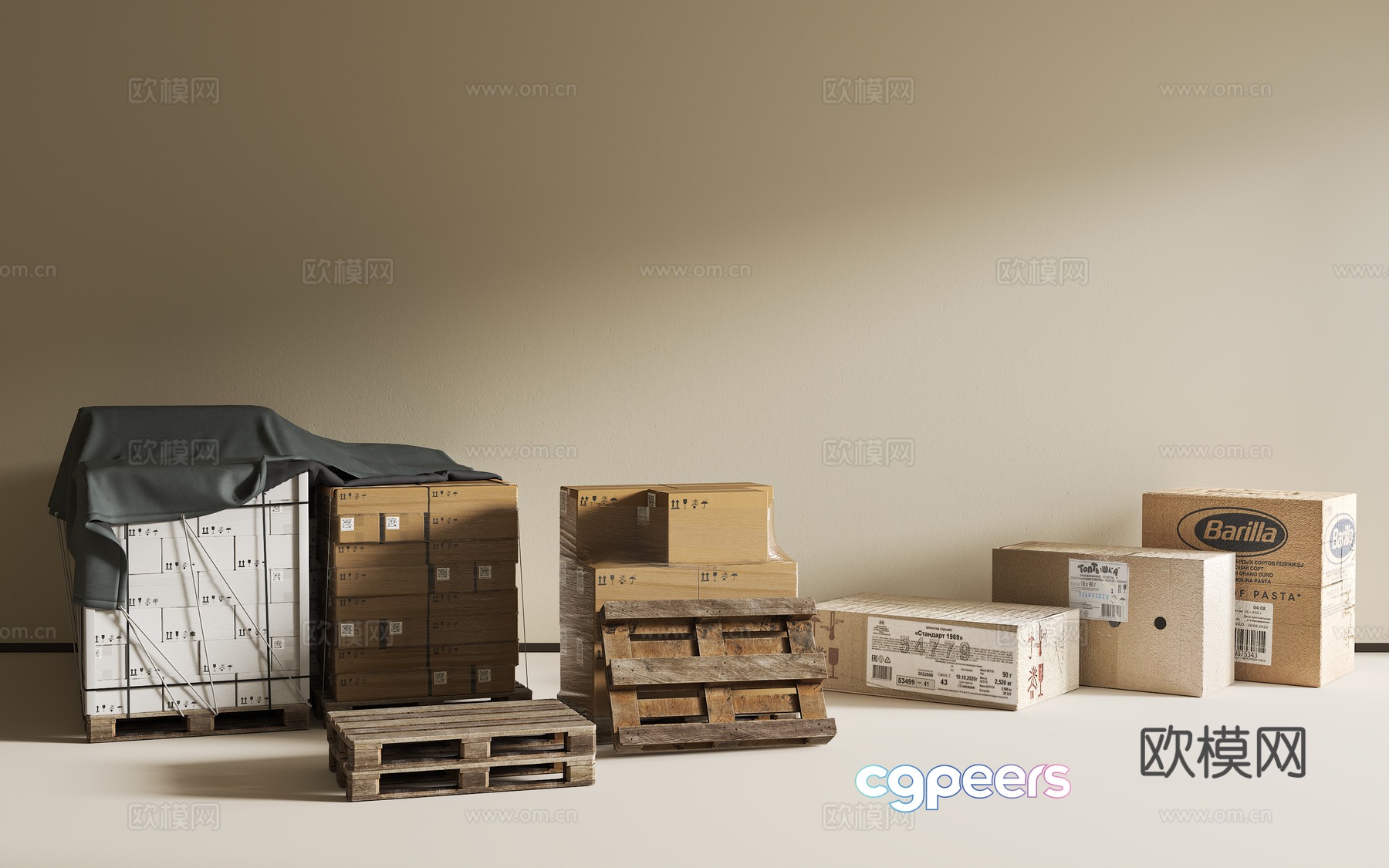 Shelf Cargo stacking Cargo 3D Model Shelf Cargo stacking Cargo 3D Model