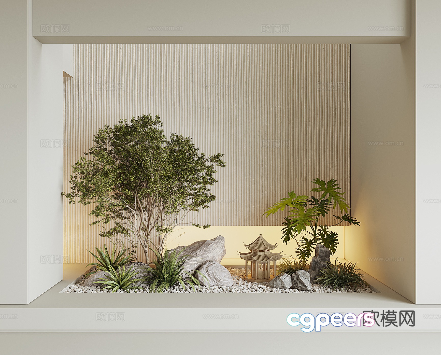 Modern houseplant landscape 3d model Modern houseplant landscape 3d model
