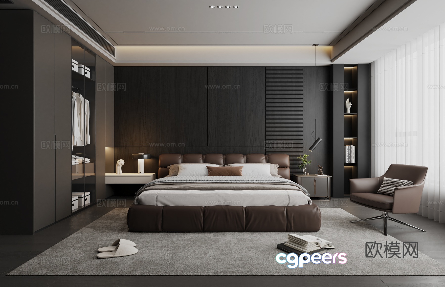 Modern Italian style bedroom 3d model Modern Italian style bedroom 3d model