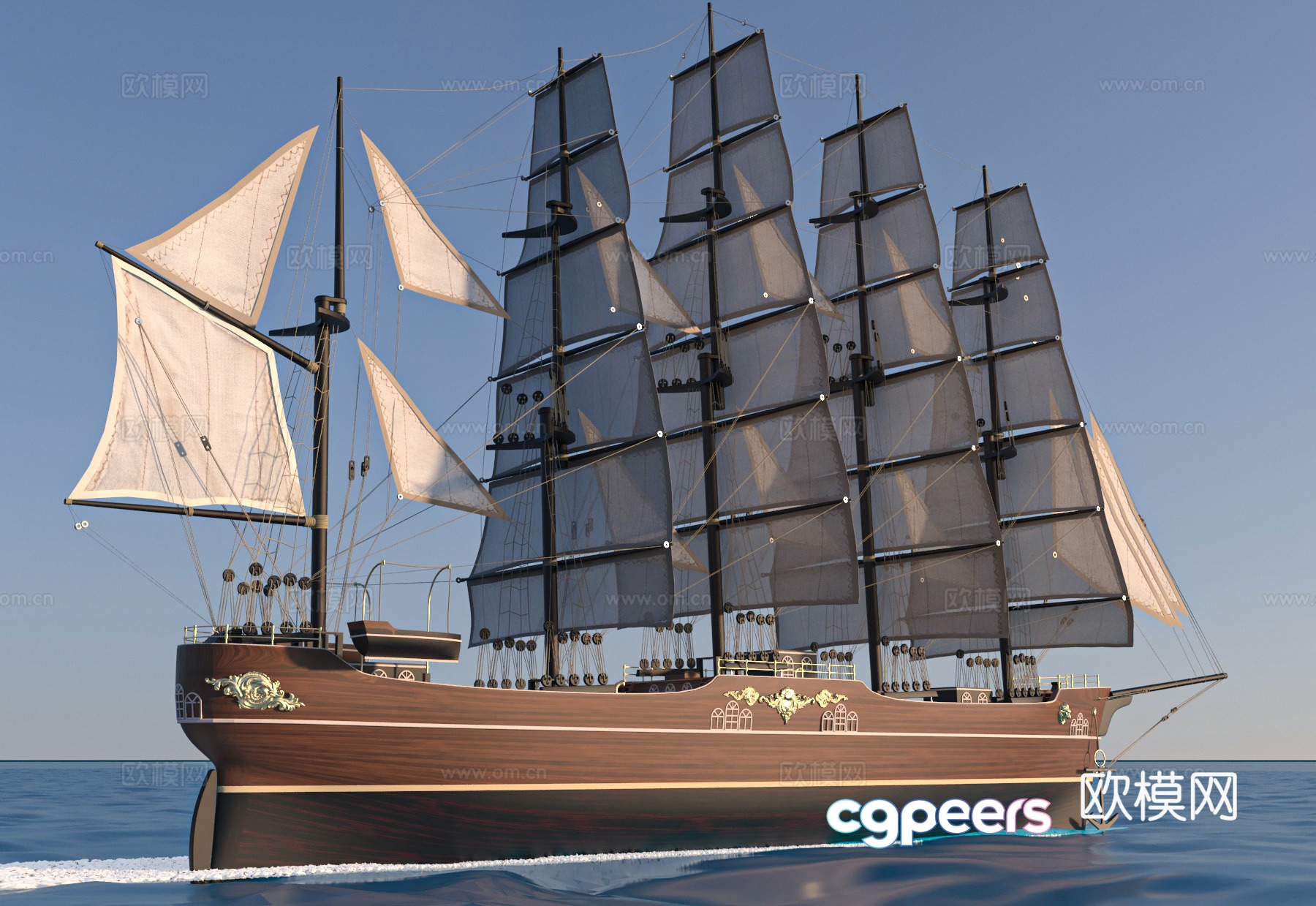 European retro sailing sailing 3d model European retro sailing sailing 3d model
