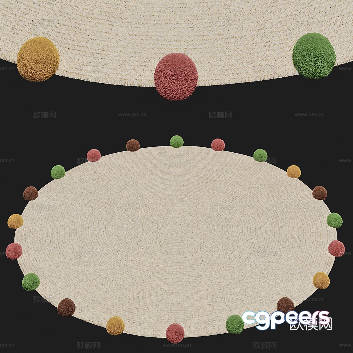 Children’s round carpet jute carpet 3d model Children’s round carpet jute carpet 3d model