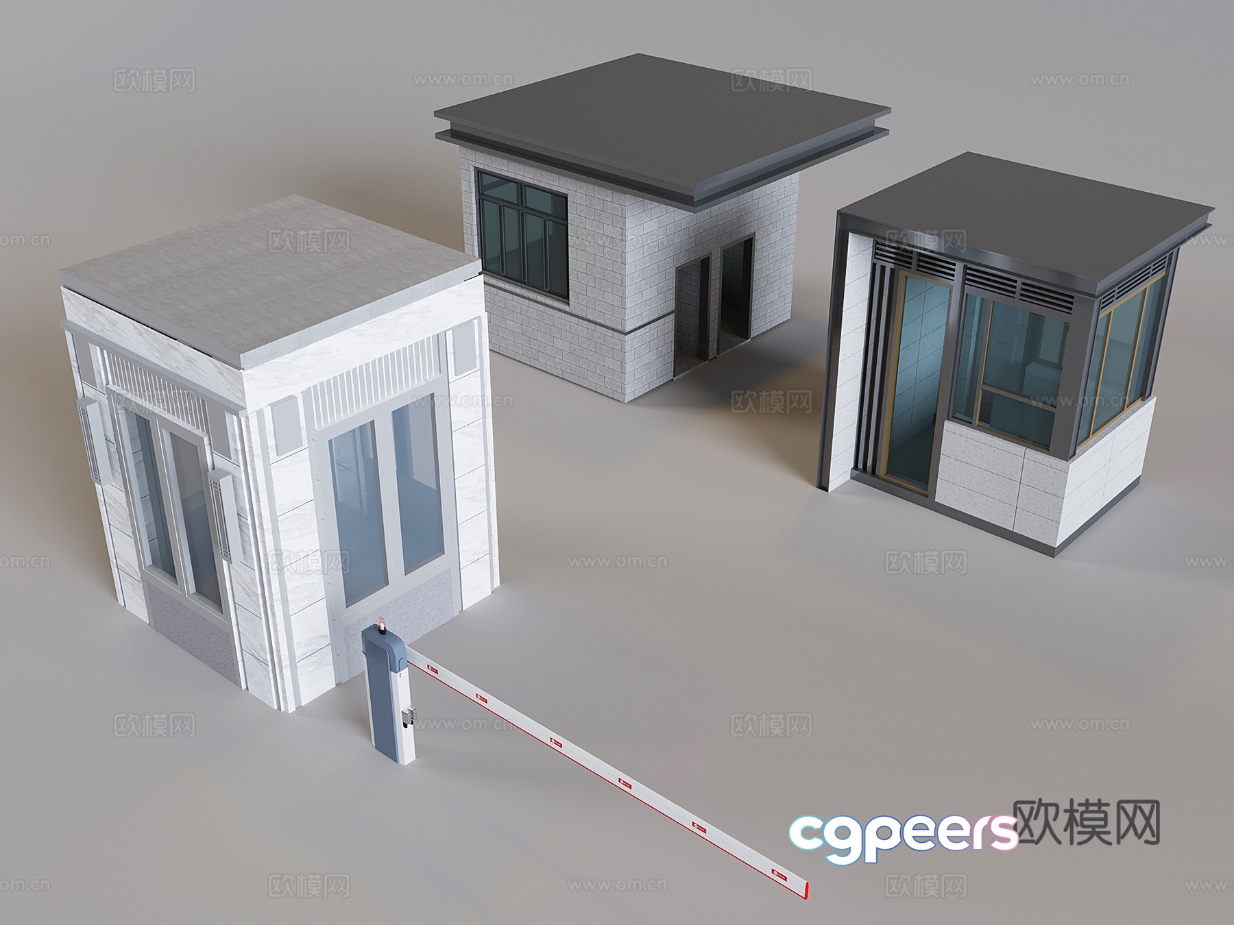 On-duty security booth gate induction access control machine gate parking toll rod 3D model On-duty security booth gate induction access control machine gate parking toll rod 3D model