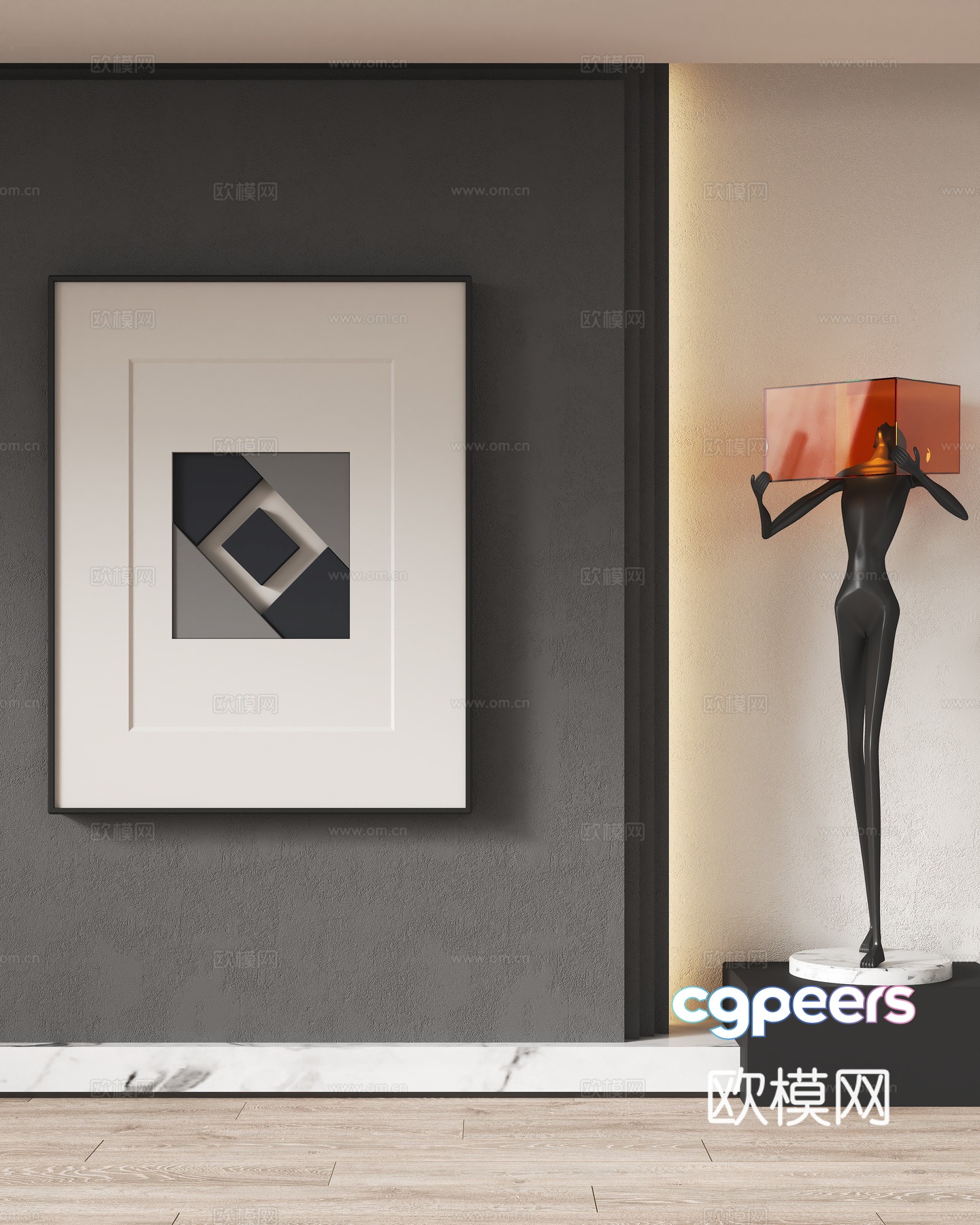 Modern decorative hanging paintings sculpture ornaments 3D model Modern decorative hanging paintings sculpture ornaments 3D model