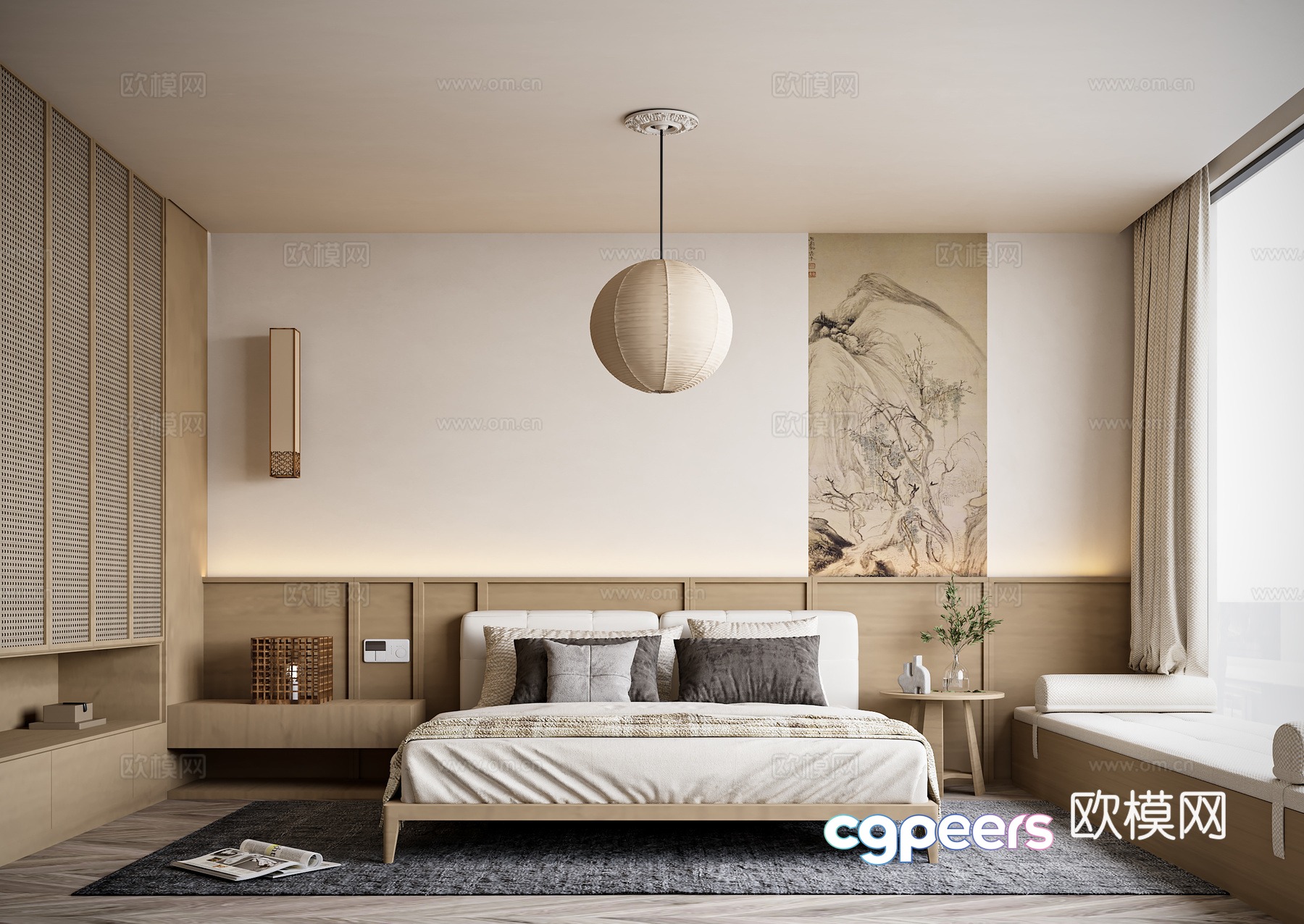 Song Dynasty aesthetic bedroom 3D model Song Dynasty aesthetic bedroom 3D model