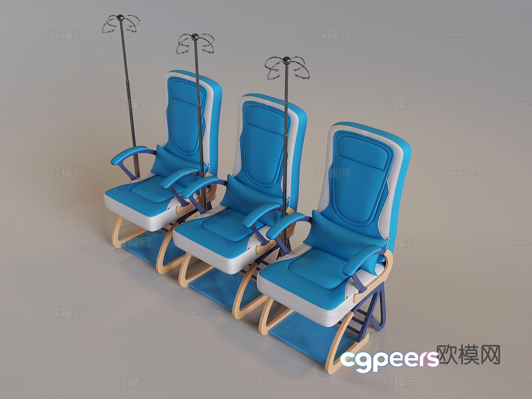 Hospital infusion chair escort chair ward clinic multi-function seat 3D model Hospital infusion chair escort chair ward clinic multi-function seat 3D model