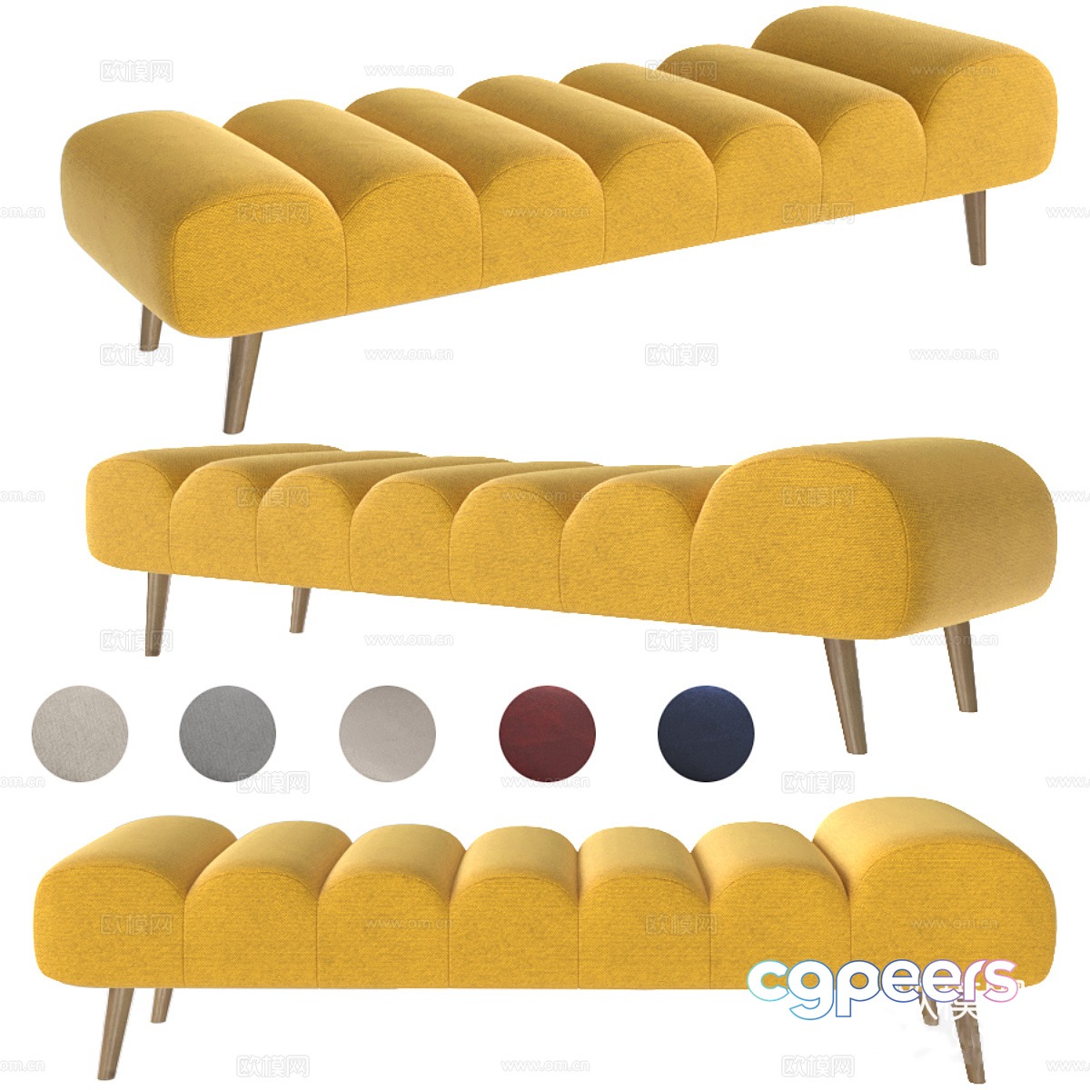 Caterpillar sofa bed 3d model Caterpillar sofa bed 3d model