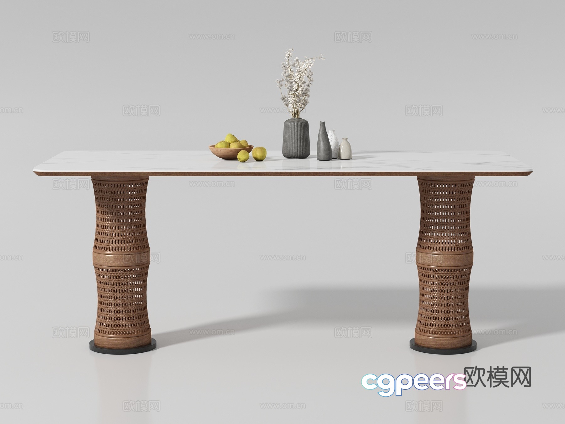 Modern medieval style long dining table 3D model Modern medieval style long dining table 3D model