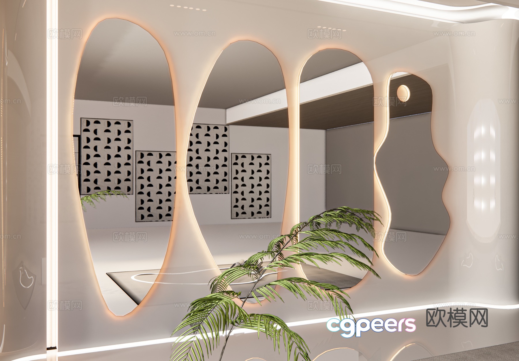 Modern floor-standing mirror full-body mirror decorative mirror irregular full-body mirror fitting mirror dressing mirror decorative 3D model Modern floor-standing mirror full-body mirror decorative mirror irregular full-body mirror fitting mirror dressing mirror decorative 3D model