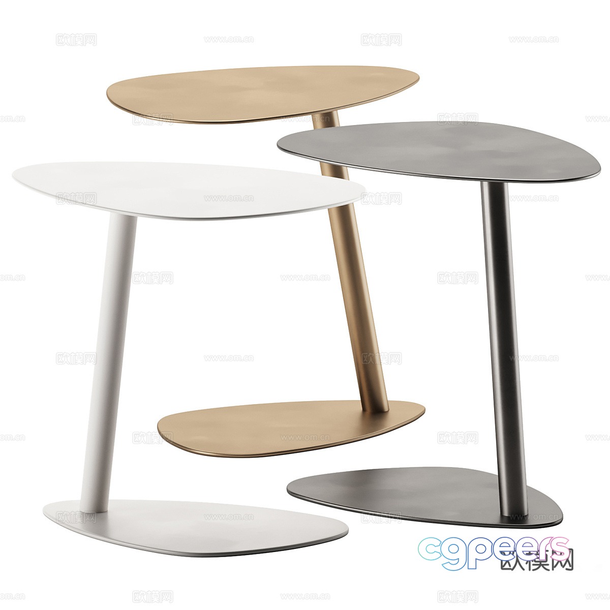 Modern Ethimo SMART Metal side table 3D model Modern Ethimo SMART Metal side table 3D model