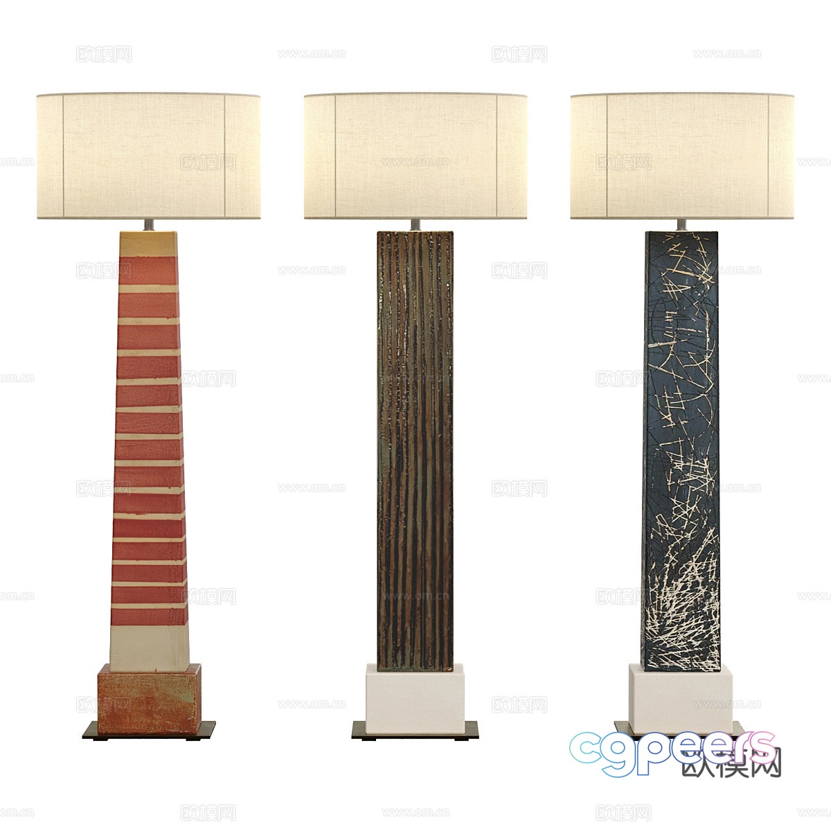 New Chinese style light luxury floor lamp 3D model New Chinese style light luxury floor lamp 3D model