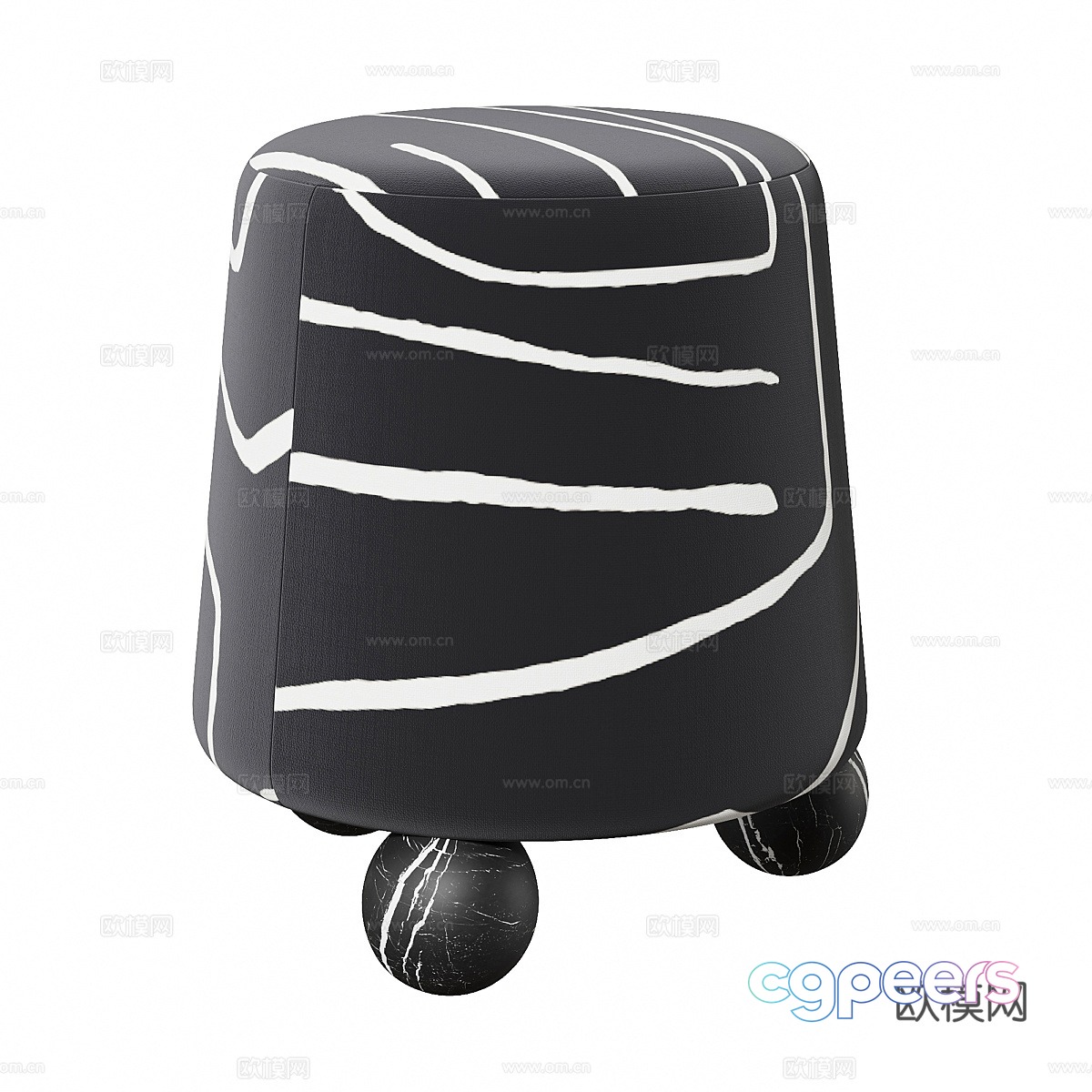 Modern Cream Style Isac Stool 3d Model Modern Cream Style Isac Stool 3d Model
