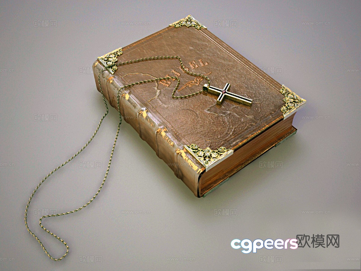 Bible and Cross 3d Model Bible and Cross 3d Model