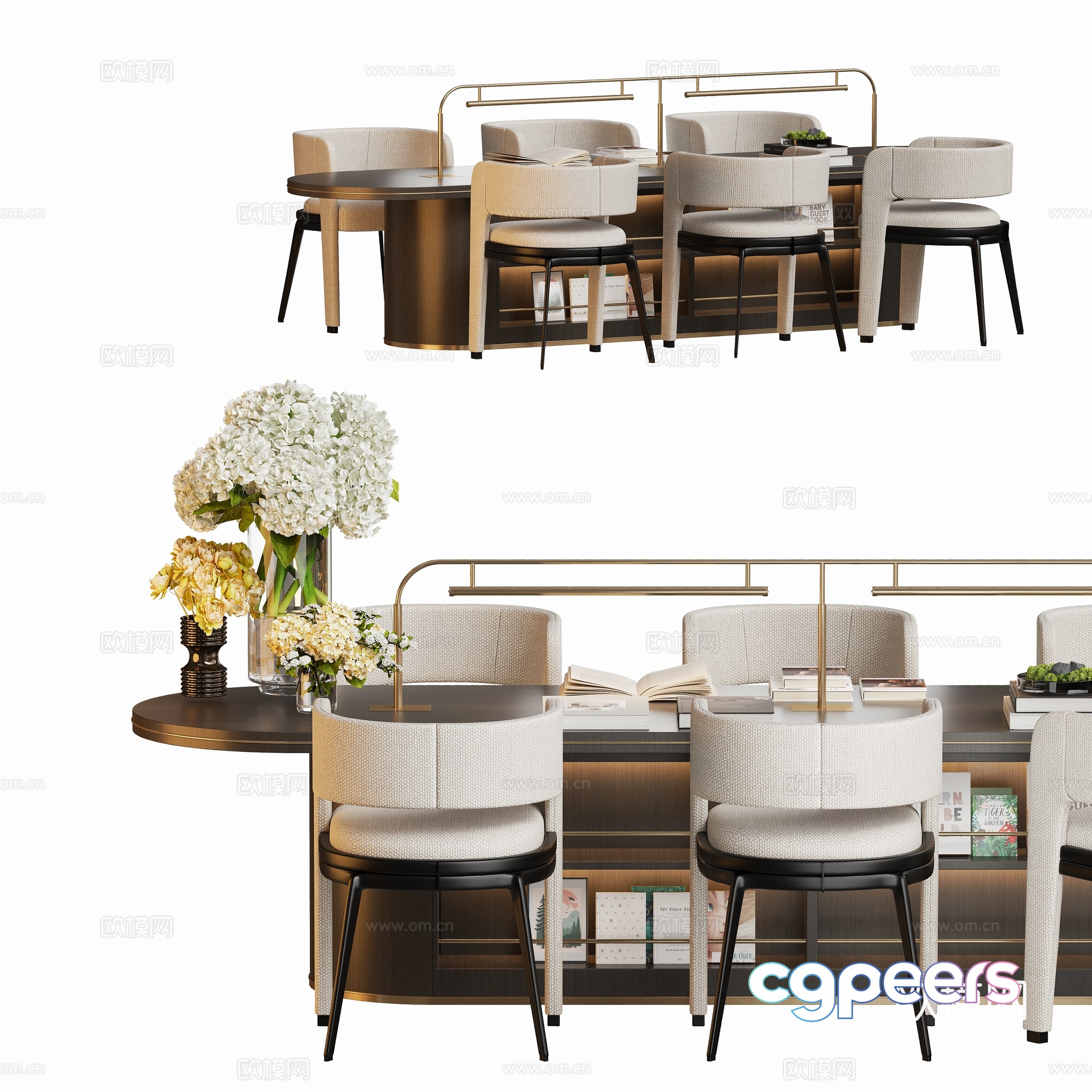 Modern handmade large board desk and chair combination 3D model Modern handmade large board desk and chair combination 3D model