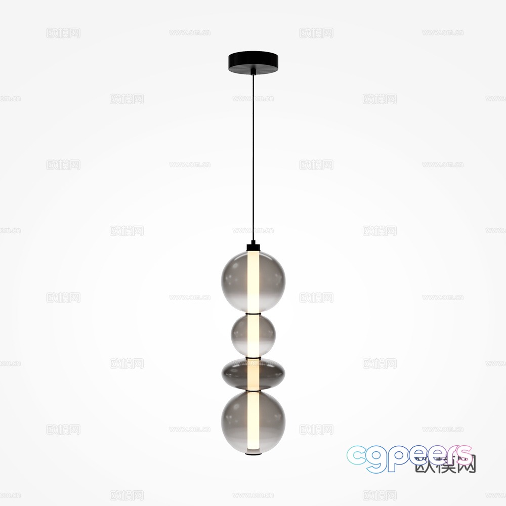Modern glass chandelier 3d model Modern glass chandelier 3d model