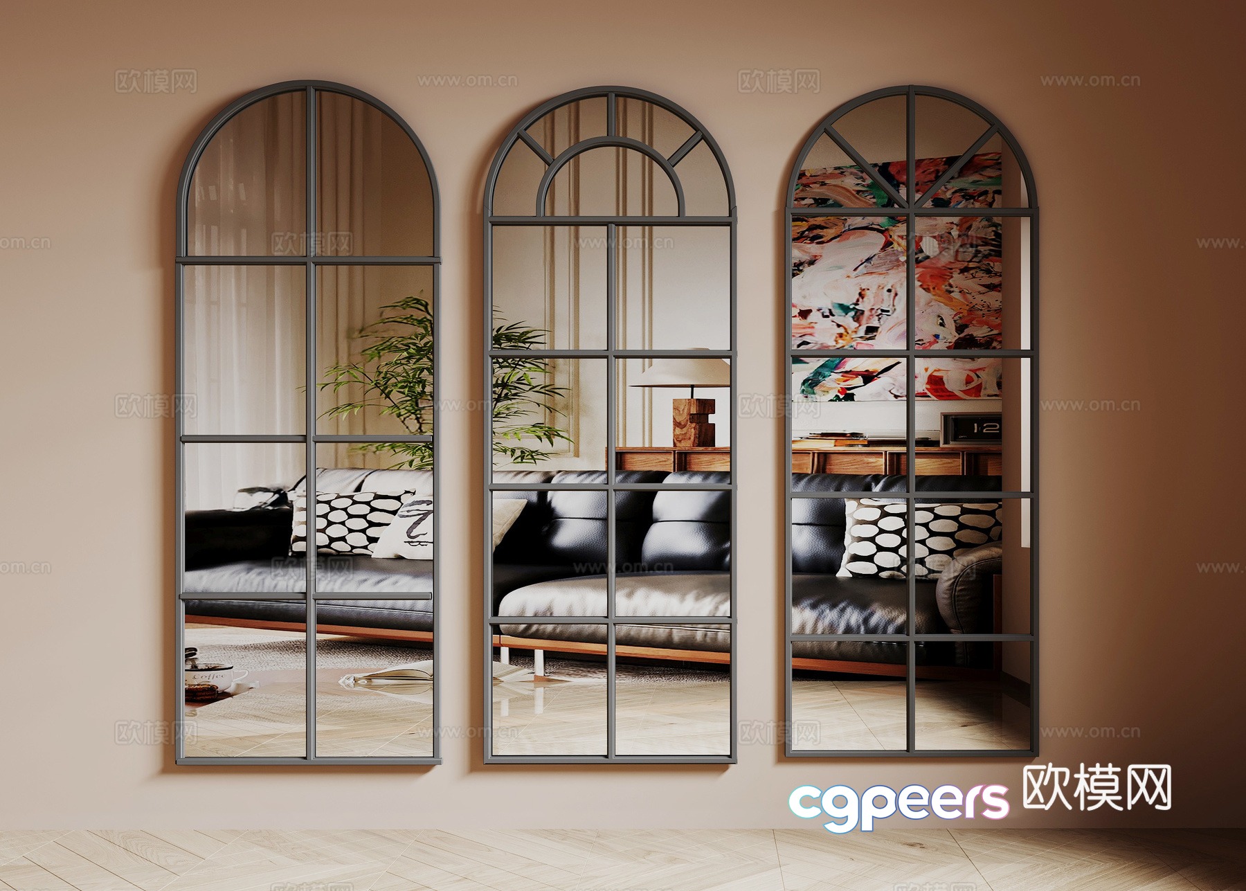 French full-body mirror 3D model French full-body mirror 3D model