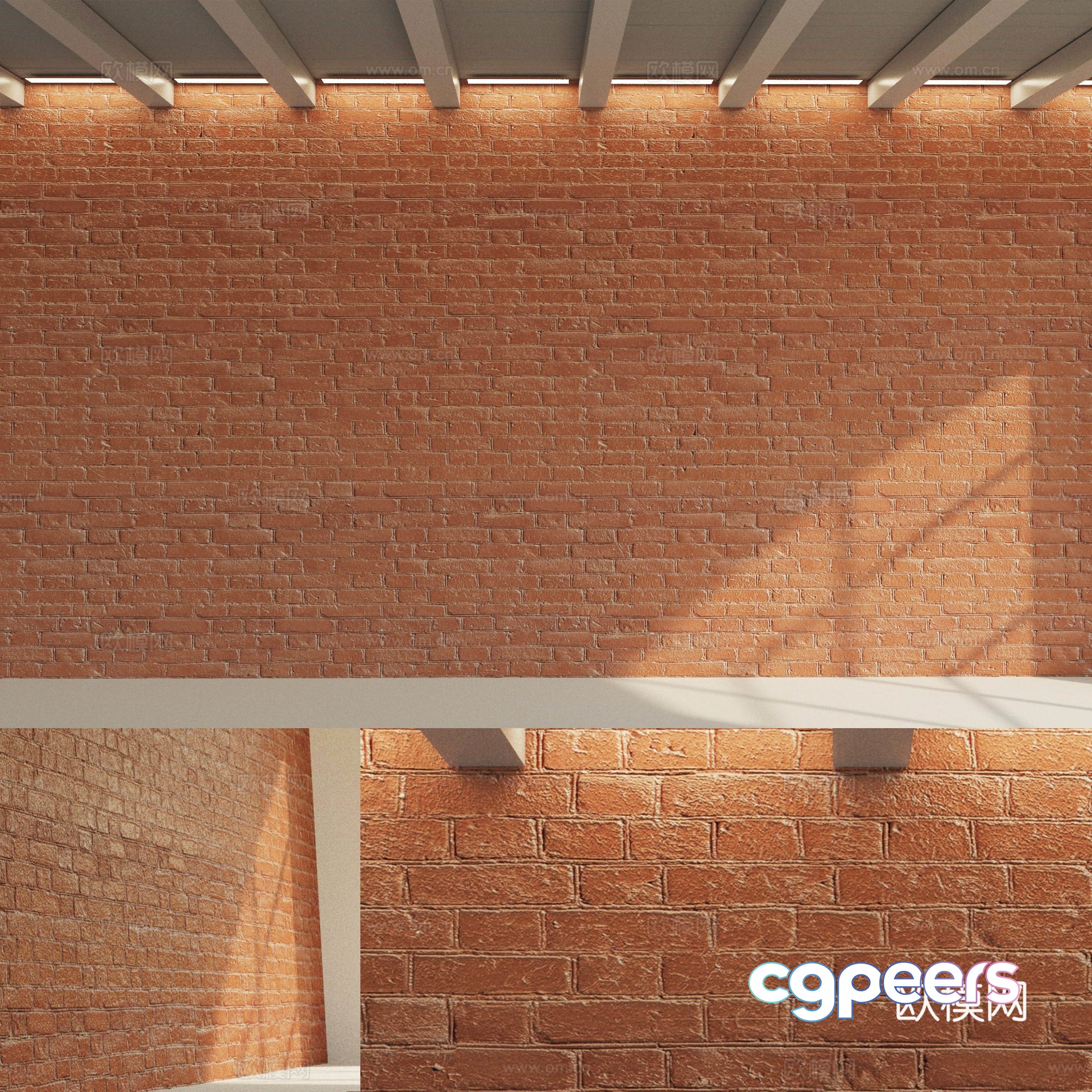 Red brick wall 3d model Red brick wall 3d model