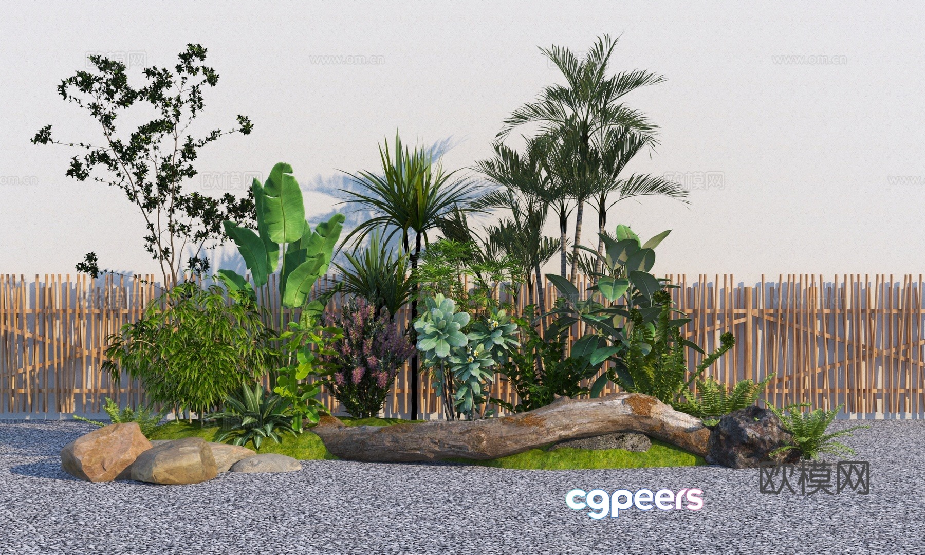 Modern plant combination 3D model Modern plant combination 3D model