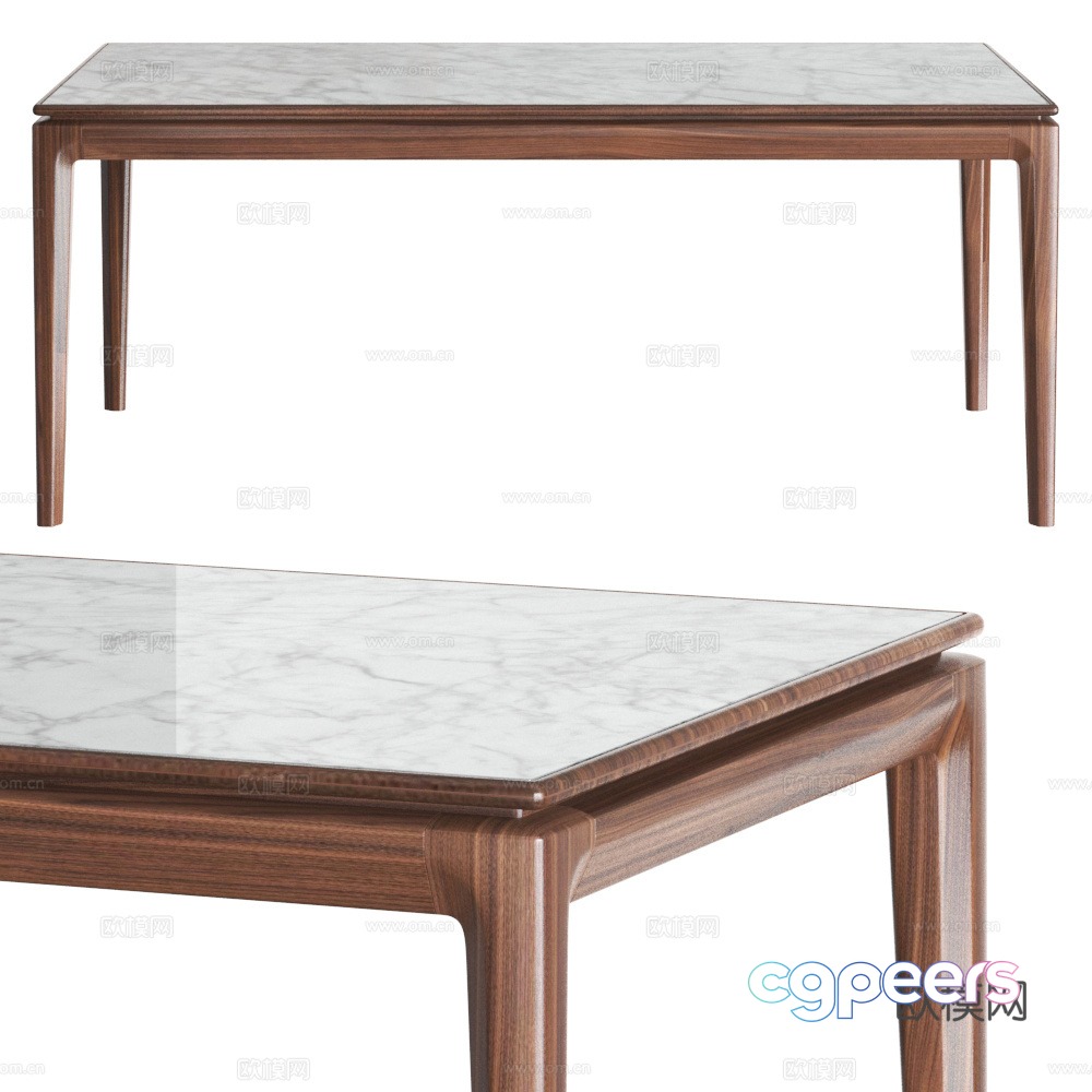 Nordic dining table large table 3D model Nordic dining table large table 3D model