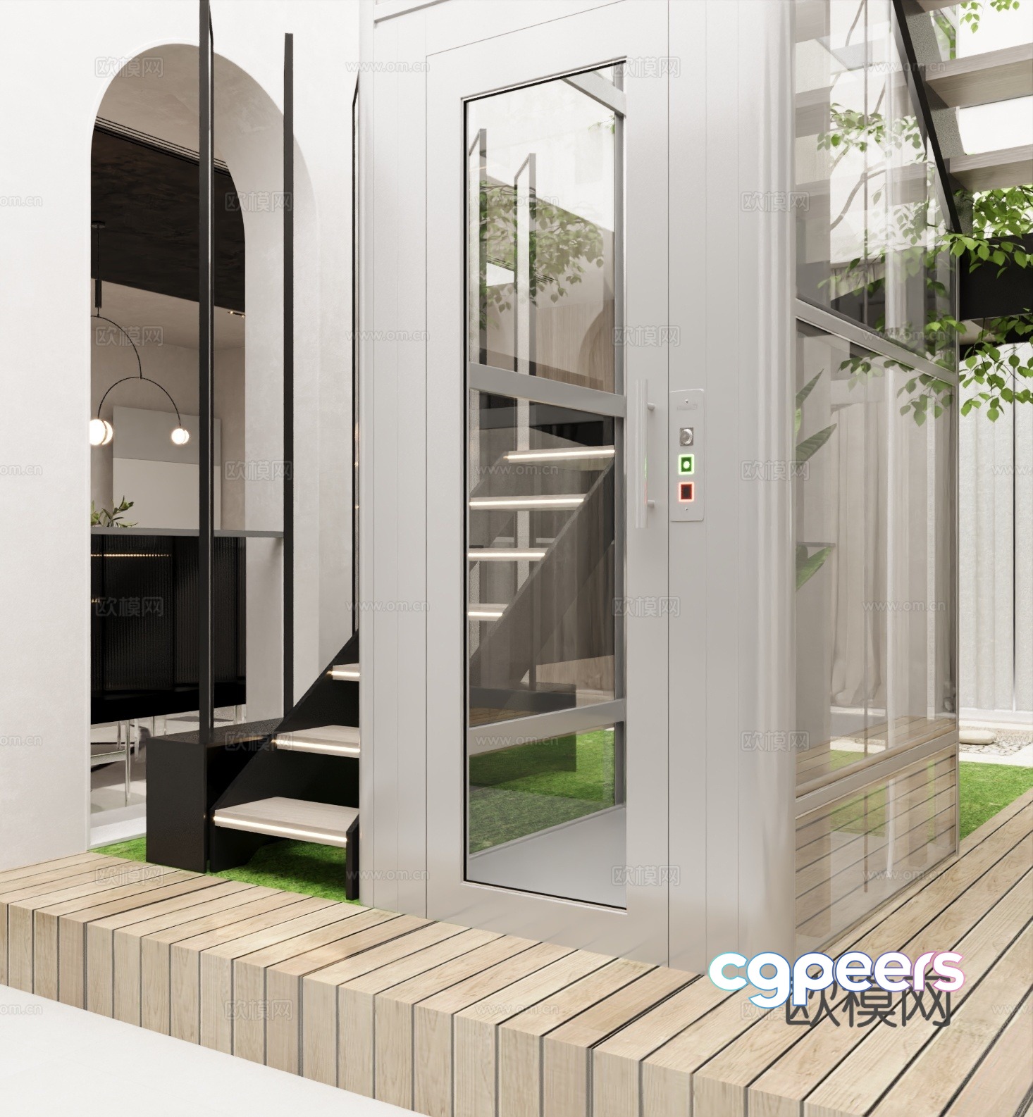Modern elevator villa elevator indoor elevator 3d model Modern elevator villa elevator indoor elevator 3d model