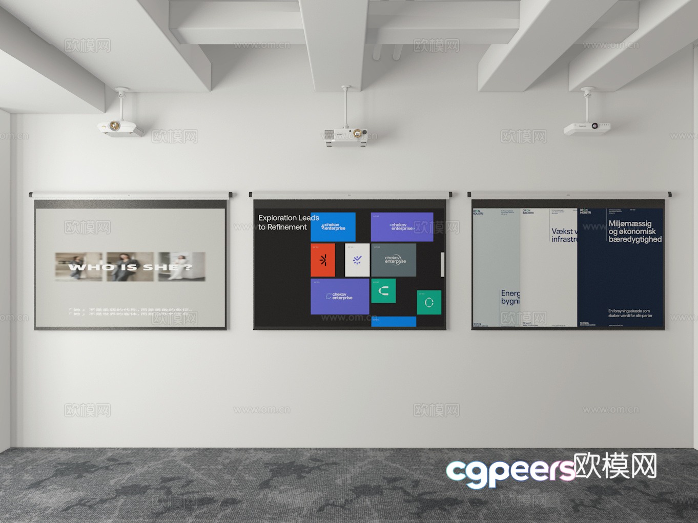 Projection screen 3d model Projection screen 3d model