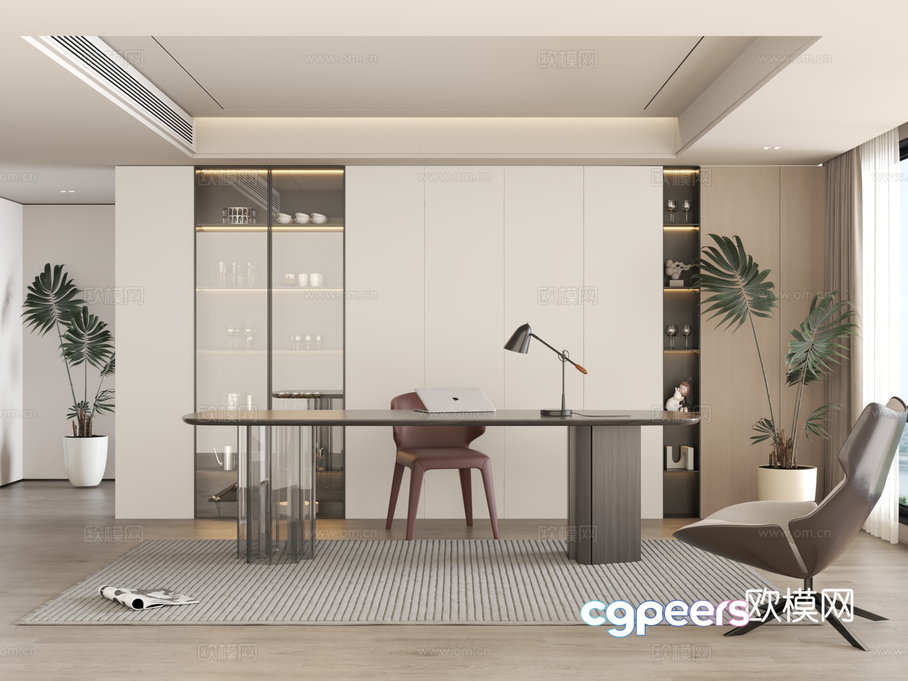 Modern light luxury tea room office 3d model Modern light luxury tea room office 3d model