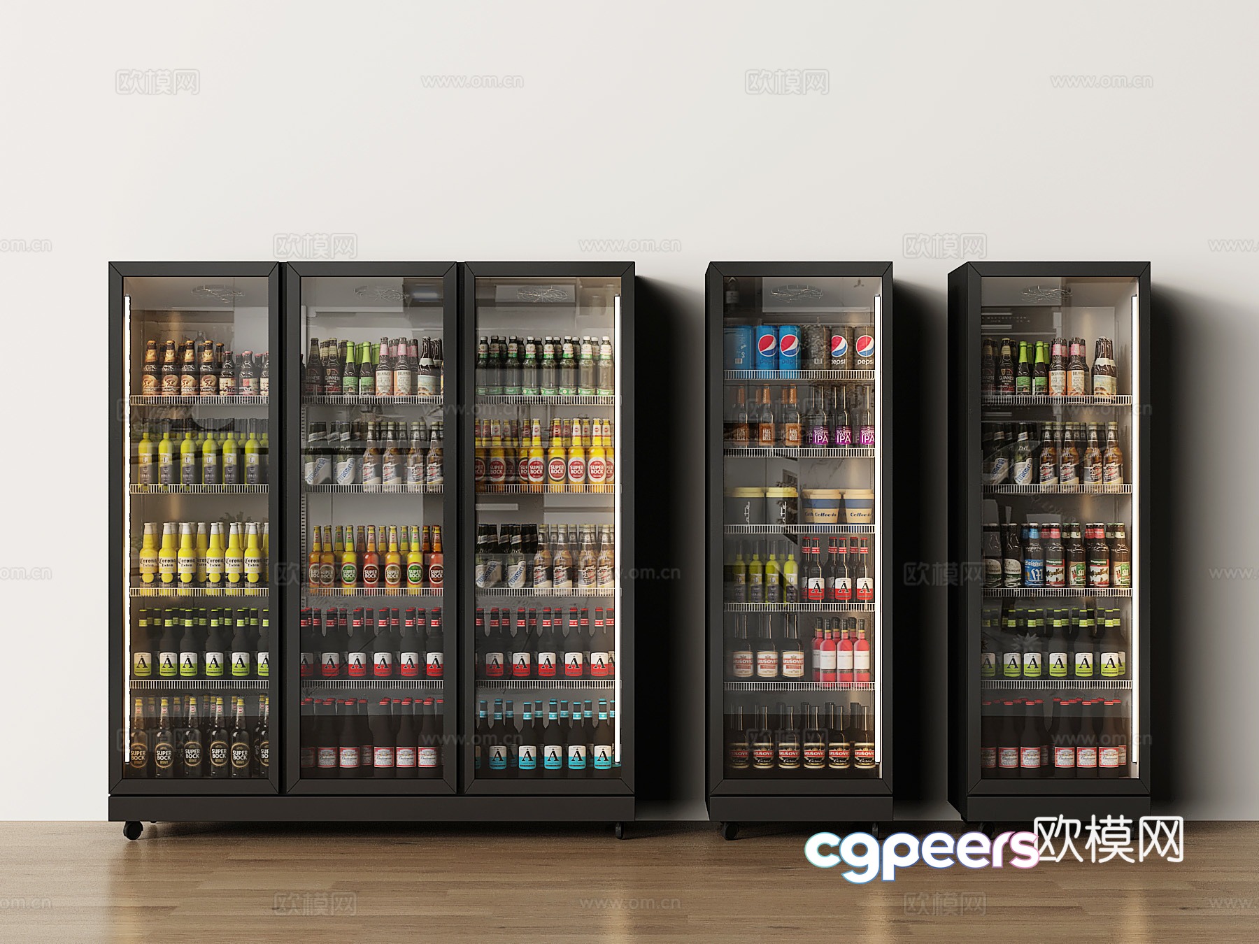 Modern freezer refrigerator 3d model Modern freezer refrigerator 3d model