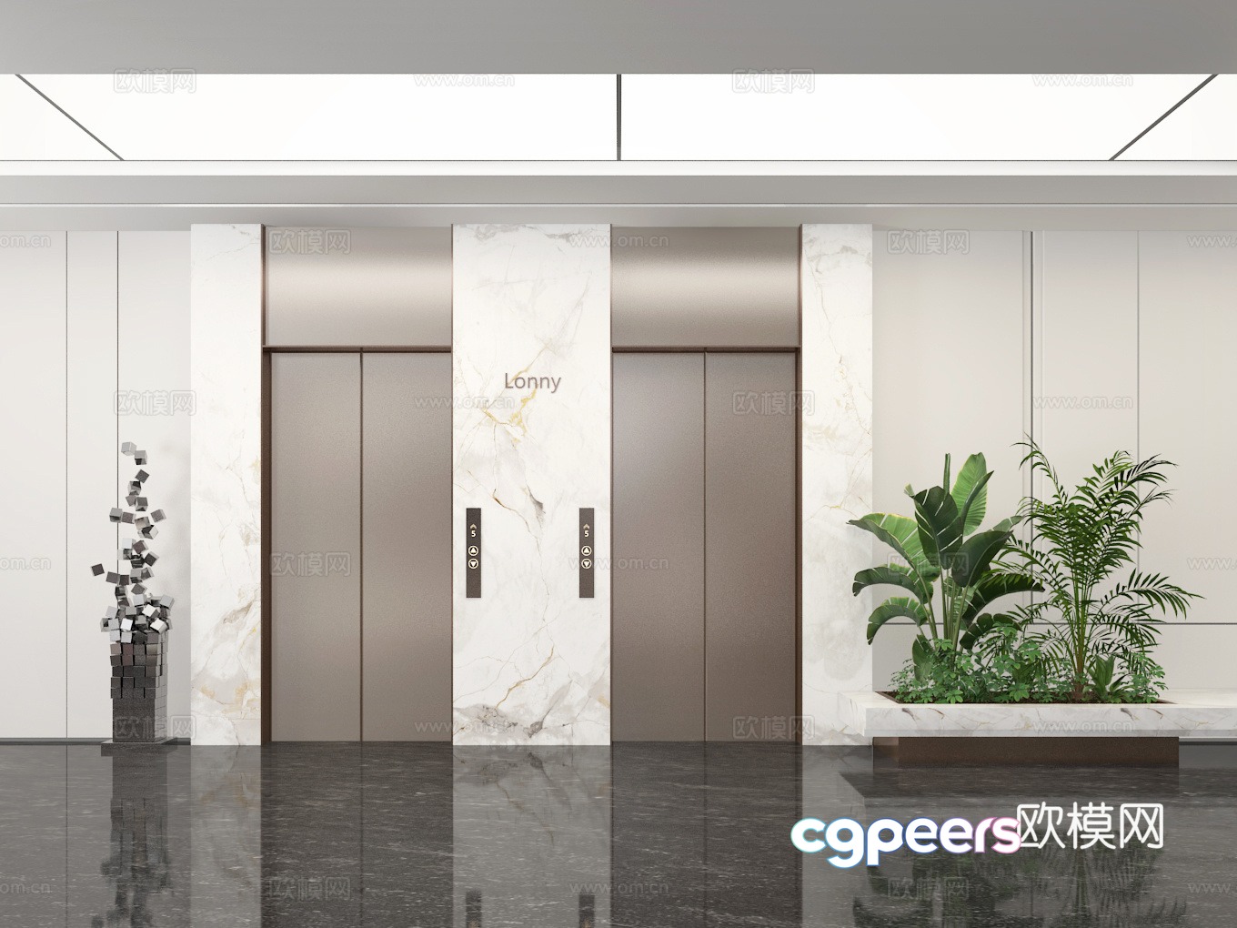 Elevator hall 3d model Elevator hall 3d model