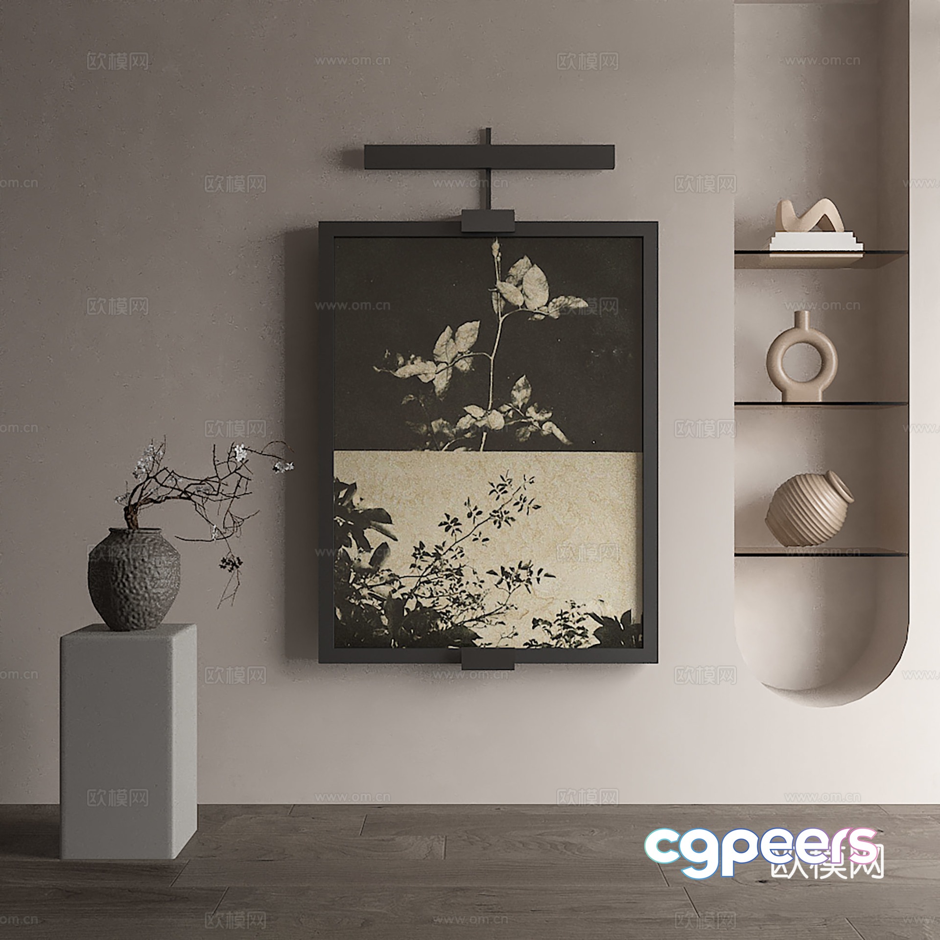 New Chinese style decorative painting 3D model New Chinese style decorative painting 3D model