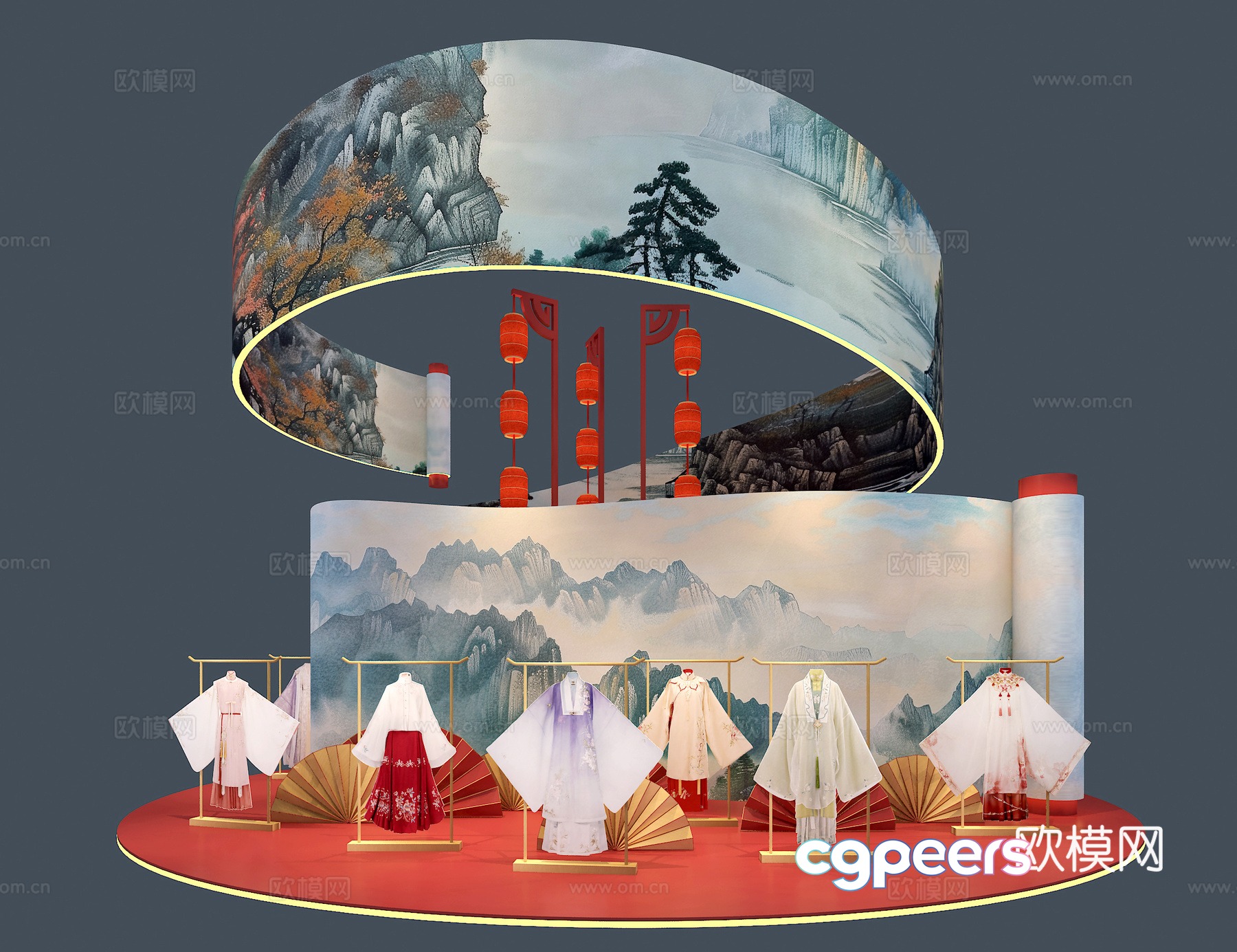 Hanfu booth 3d model Hanfu booth 3d model
