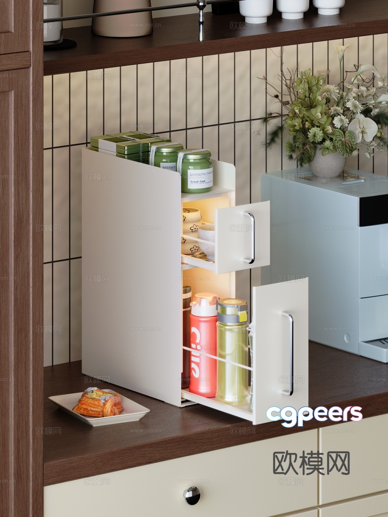Water cup storage rack 3d model Water cup storage rack 3d model