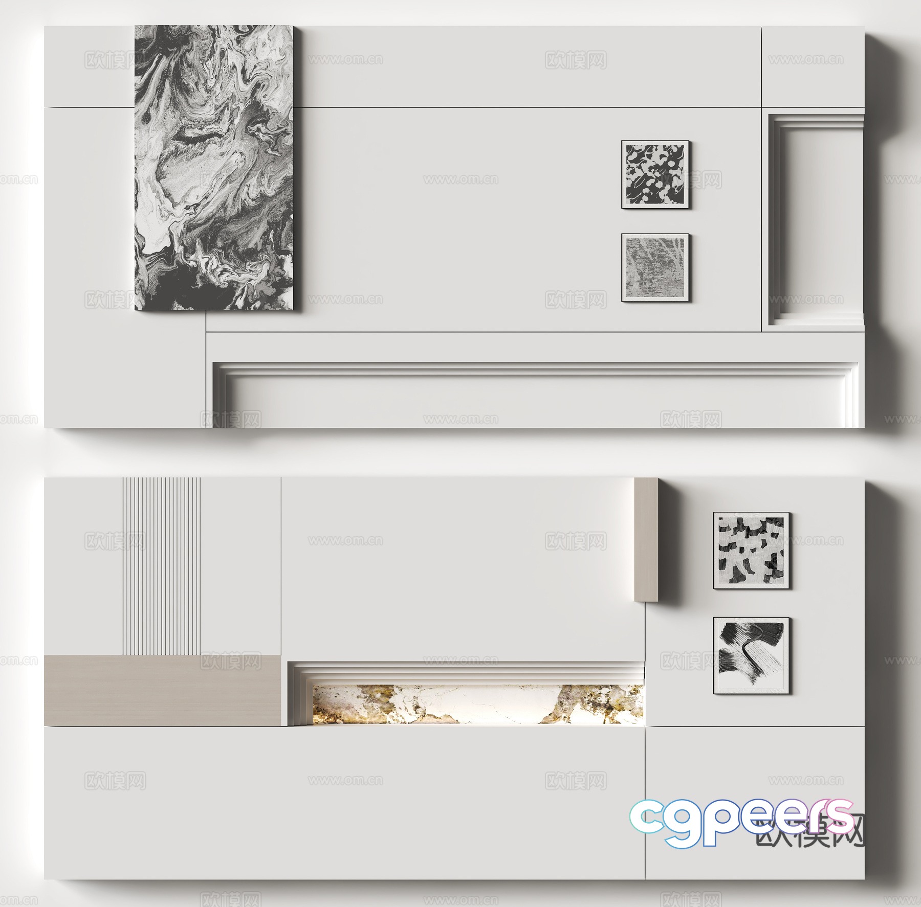 Modern background wall 3d model Modern background wall 3d model
