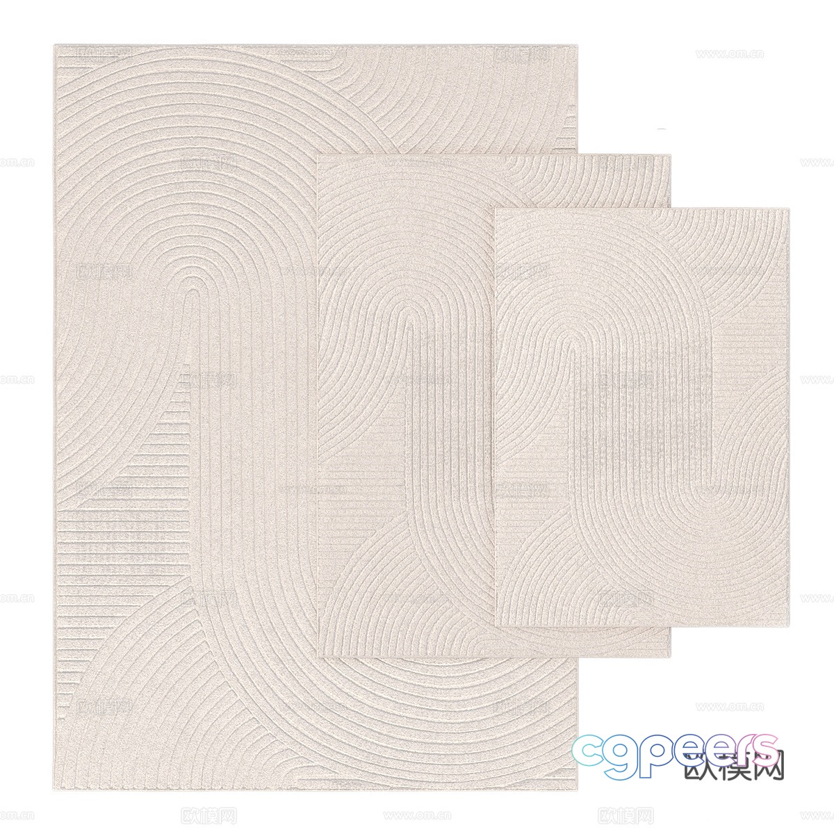 Modern cream style xicili fabric carpet 3d model Modern cream style xicili fabric carpet 3d model