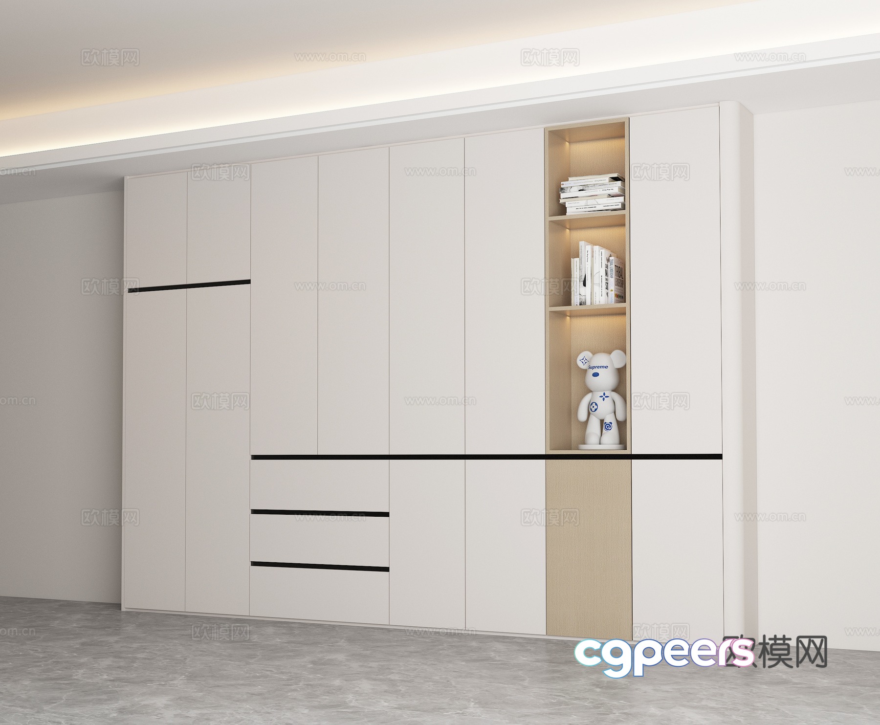 Modern minimalist bookcase decoration cabinet 3d model Modern minimalist bookcase decoration cabinet 3d model
