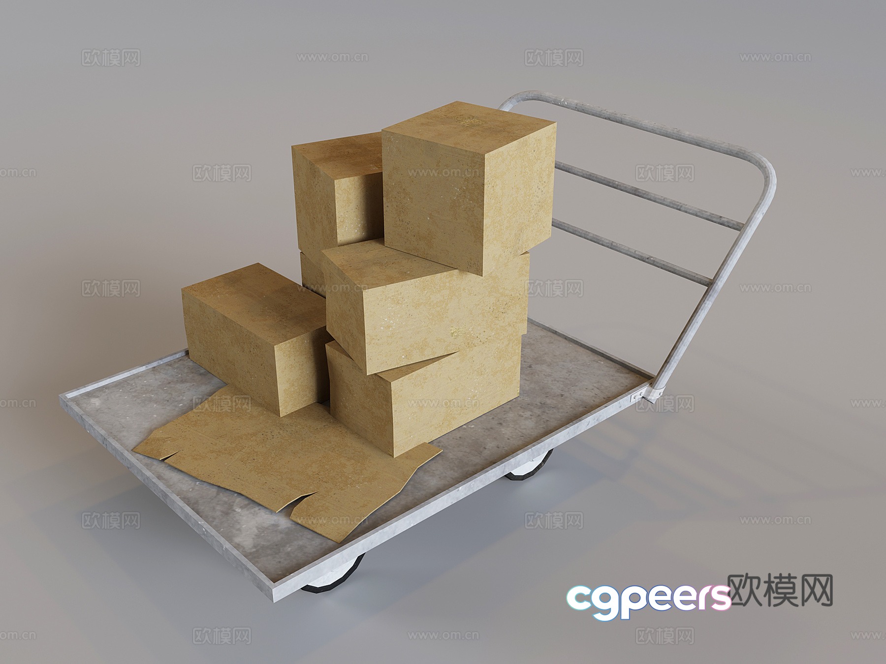 Moving trolley flatbed truck push truck pulling truck push cart 3d model Moving trolley flatbed truck push truck pulling truck push cart 3d model