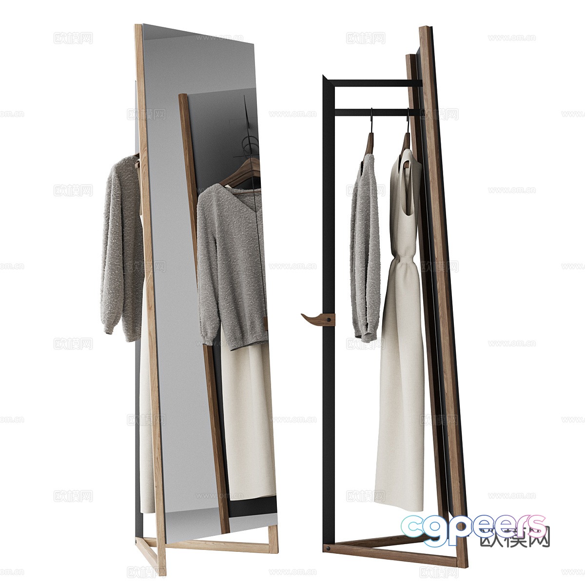 New Chinese dressing mirror 3D model New Chinese dressing mirror 3D model