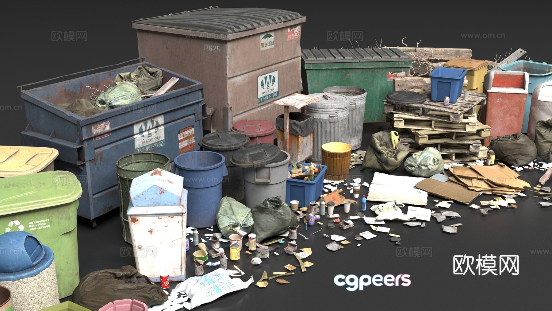 City garbage 3d model
