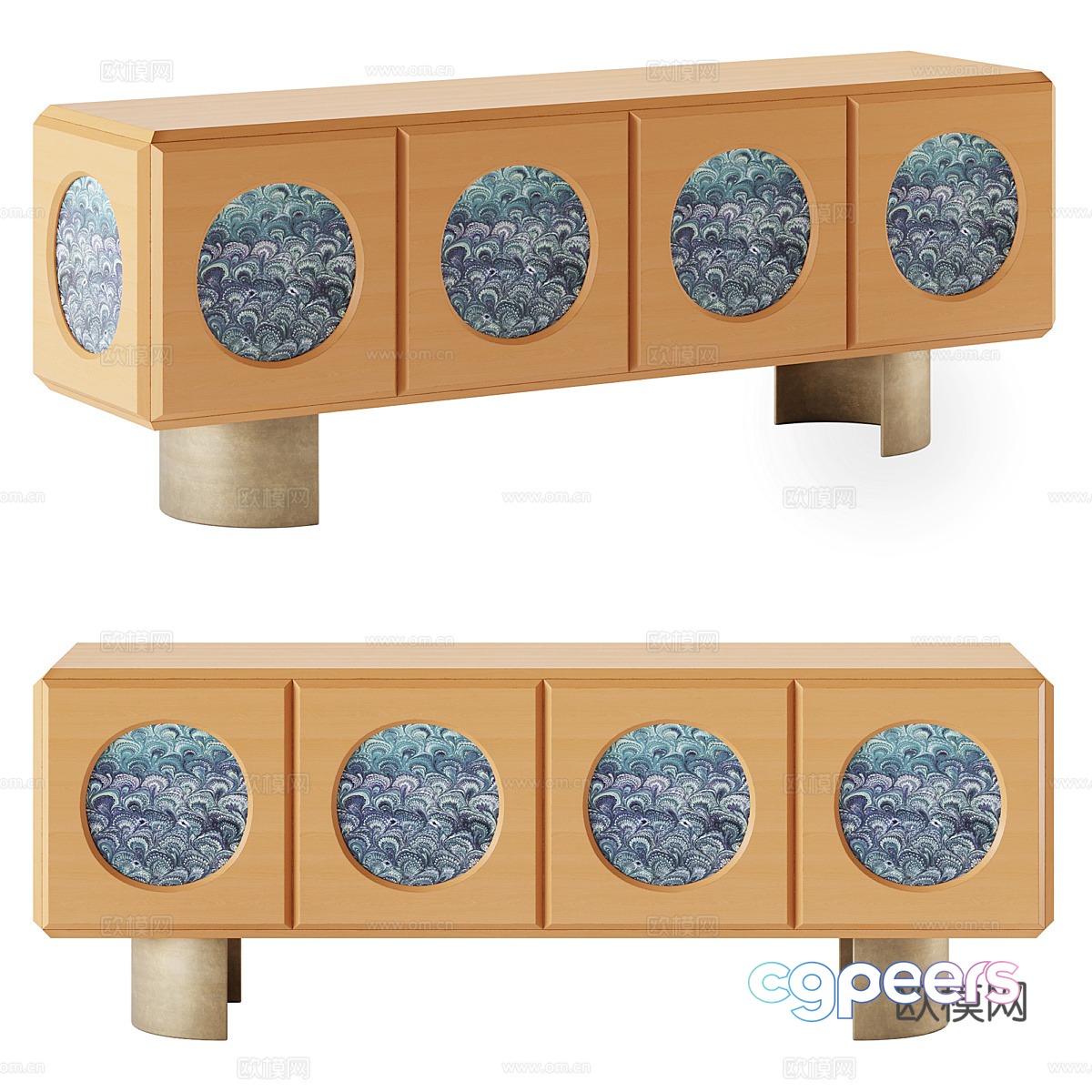 New Chinese light luxury OBLU TV cabinet 3D model New Chinese light luxury OBLU TV cabinet 3D model