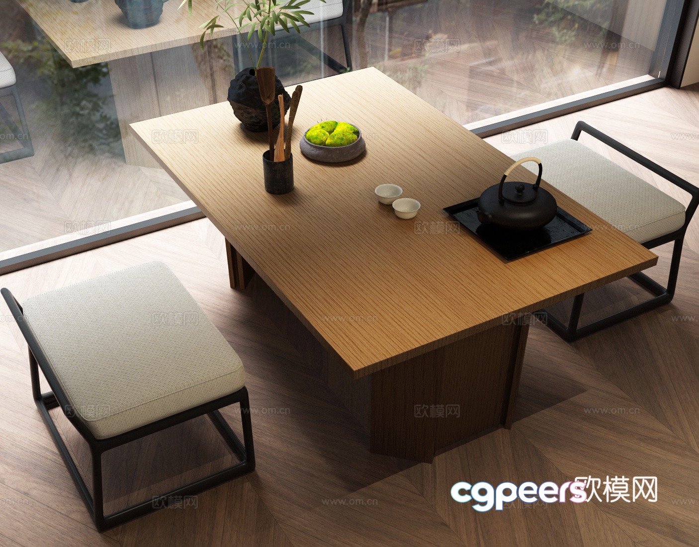 New Chinese tea table small tea table 3d model New Chinese tea table small tea table 3d model