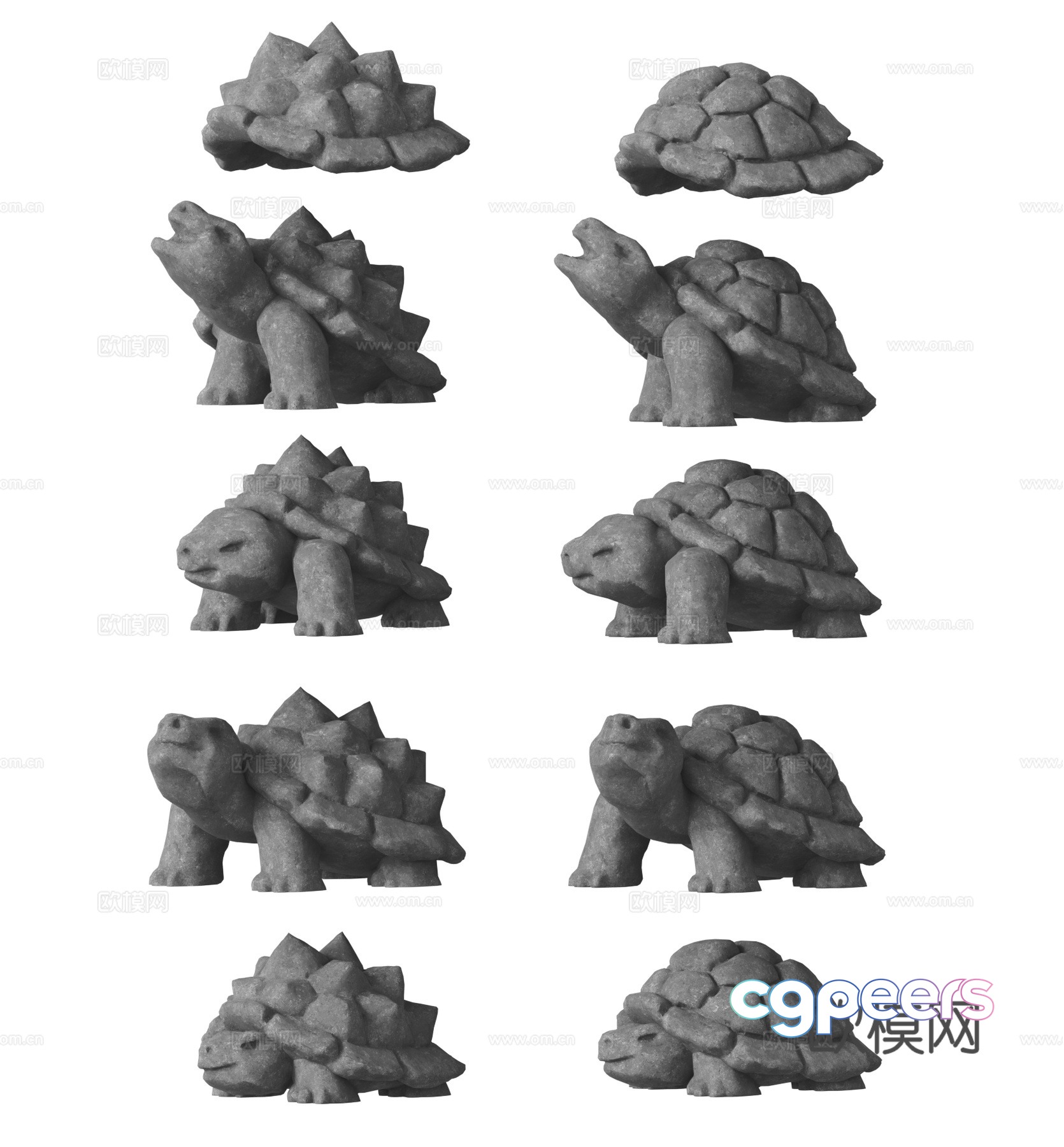 Modern stone turtle sculpture 3d model Modern stone turtle sculpture 3d model