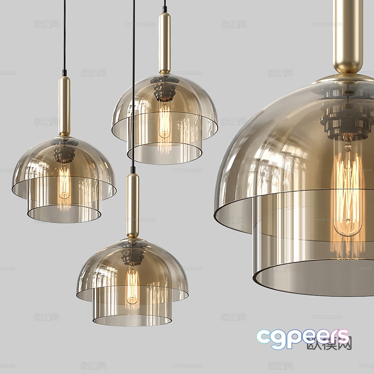 Modern light luxury decorative chandeliers 3D model Modern light luxury decorative chandeliers 3D model