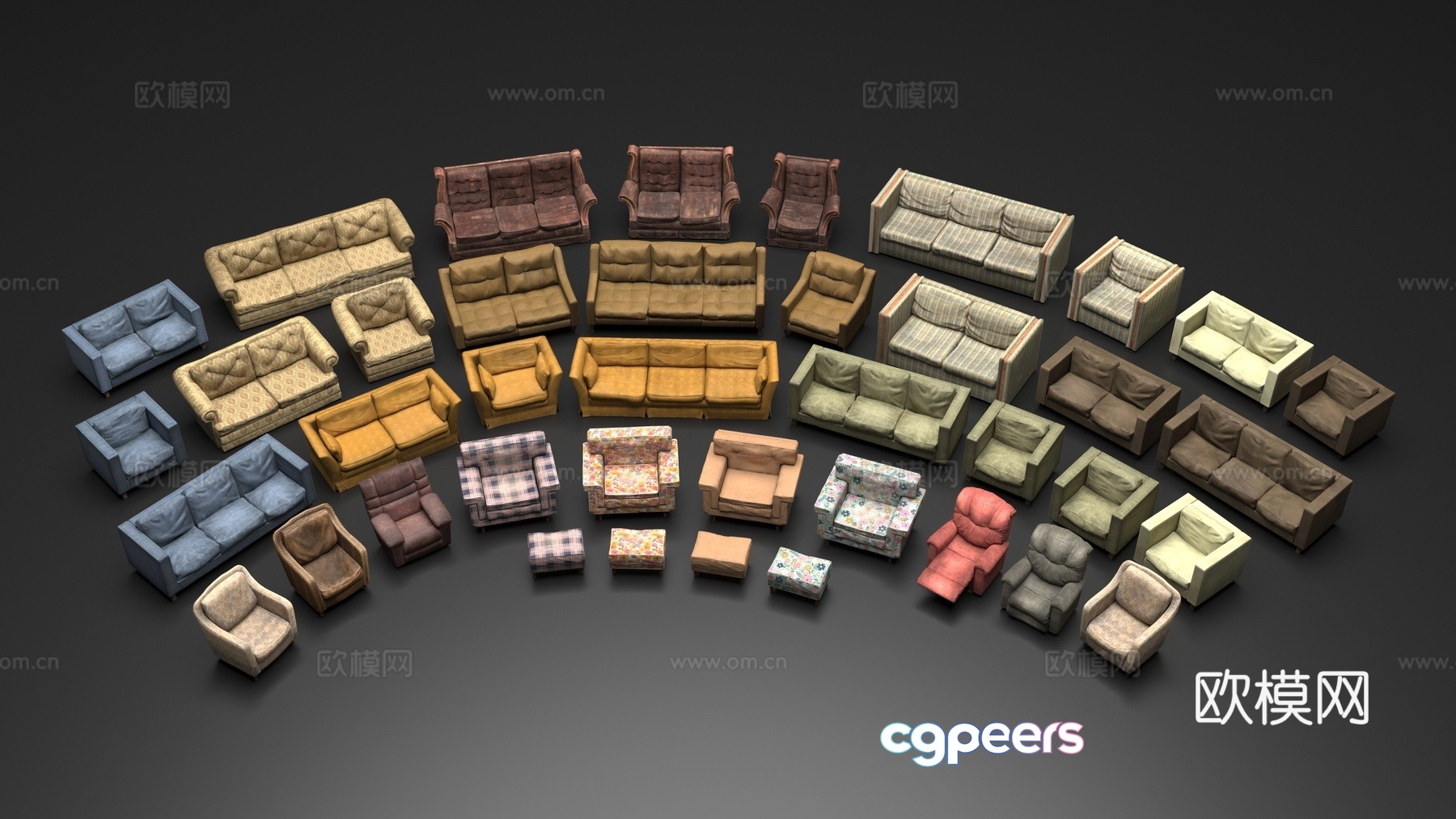 Sofa collection 3d model Sofa collection 3d model