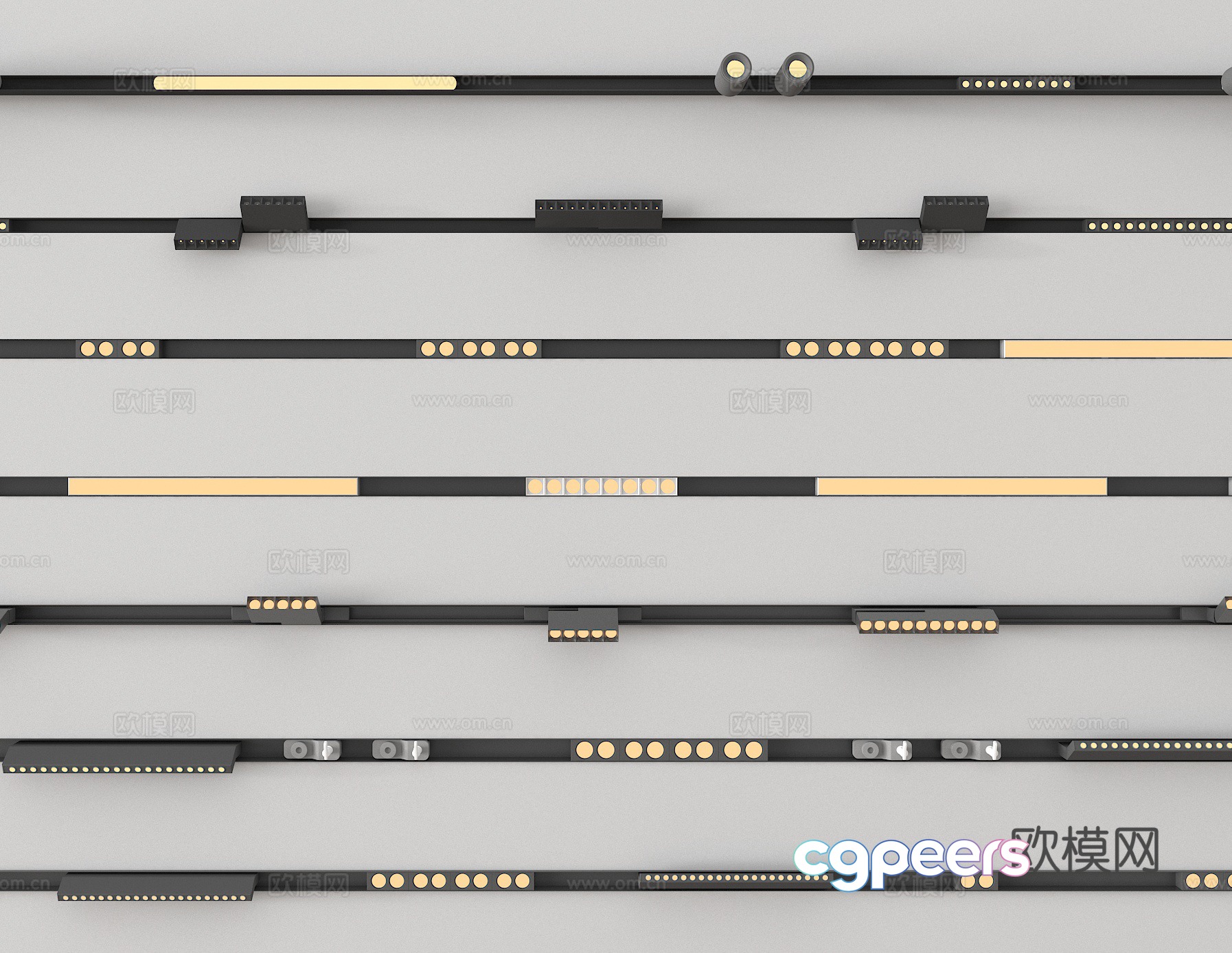 Magnetic lamp track spotlight light strip 3d model Magnetic lamp track spotlight light strip 3d model