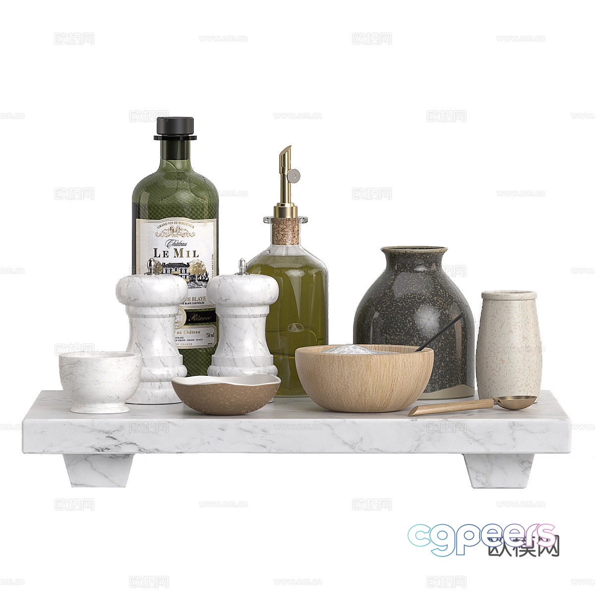 Modern cream style kitchen supplies 3d model Modern cream style kitchen supplies 3d model