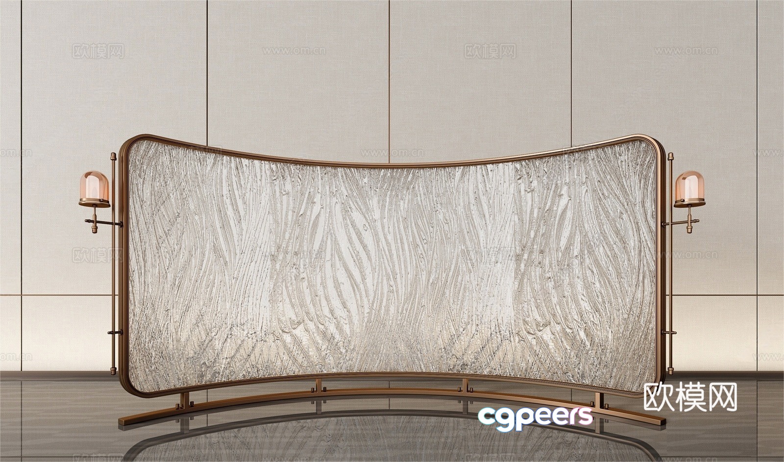 Italian light luxury screen wall light 3d model Italian light luxury screen wall light 3d model