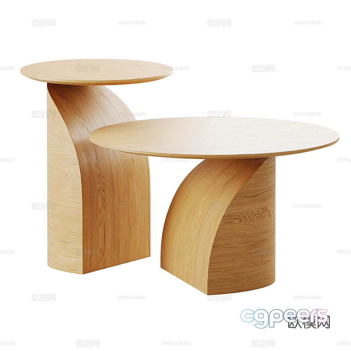 Modern corner table round table 3d model Modern corner table round table 3d model
