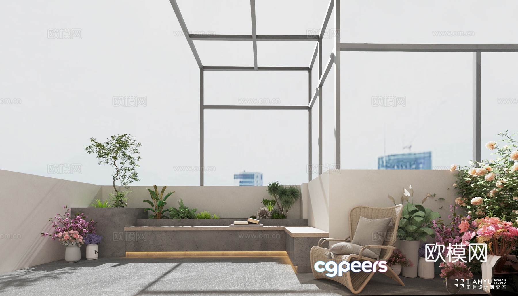 Modern garden landscape 3d model Modern garden landscape 3d model