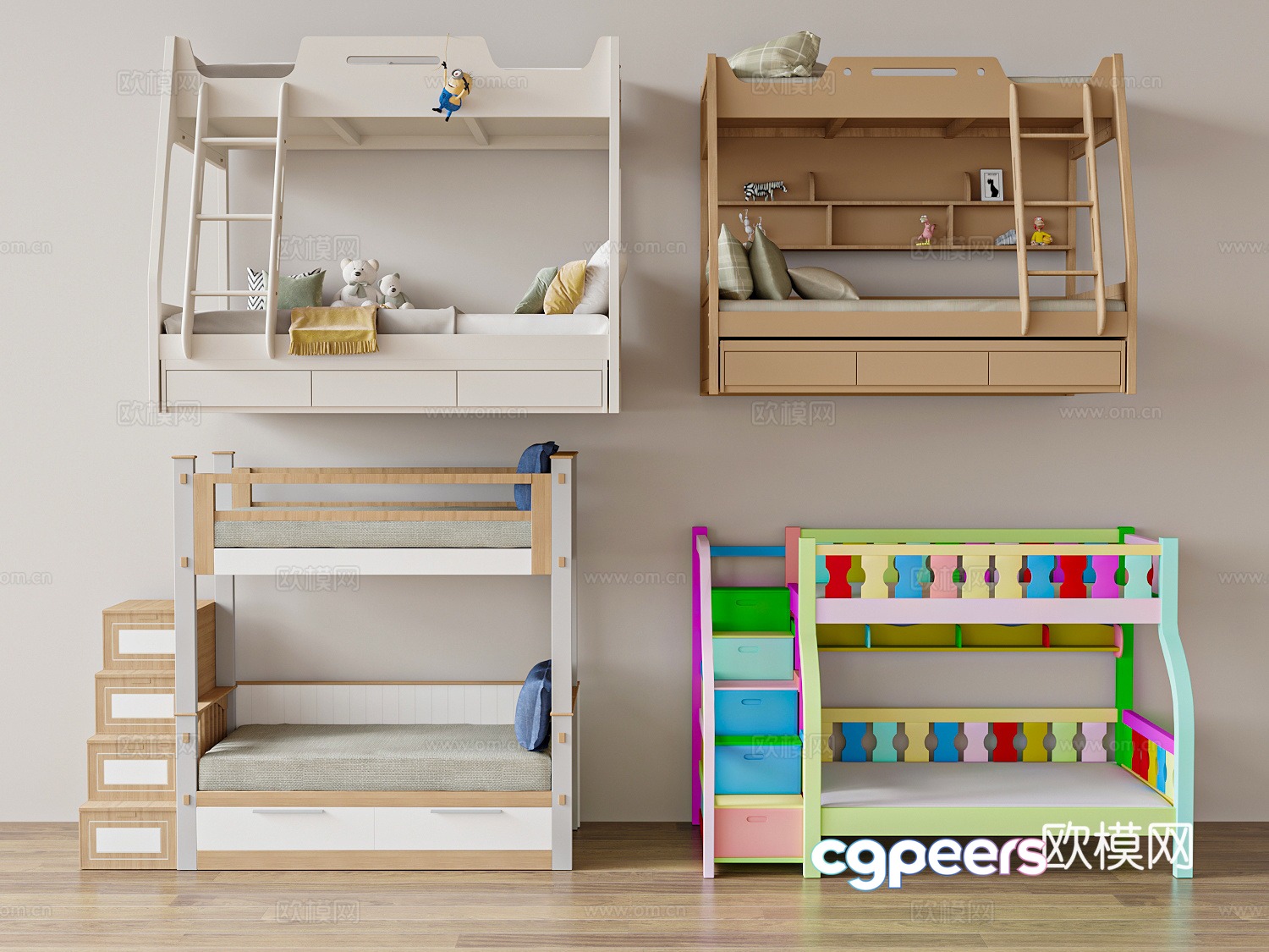 Modern bedding log bed fabric bed children’s bed 3d model Modern bedding log bed fabric bed children’s bed 3d model