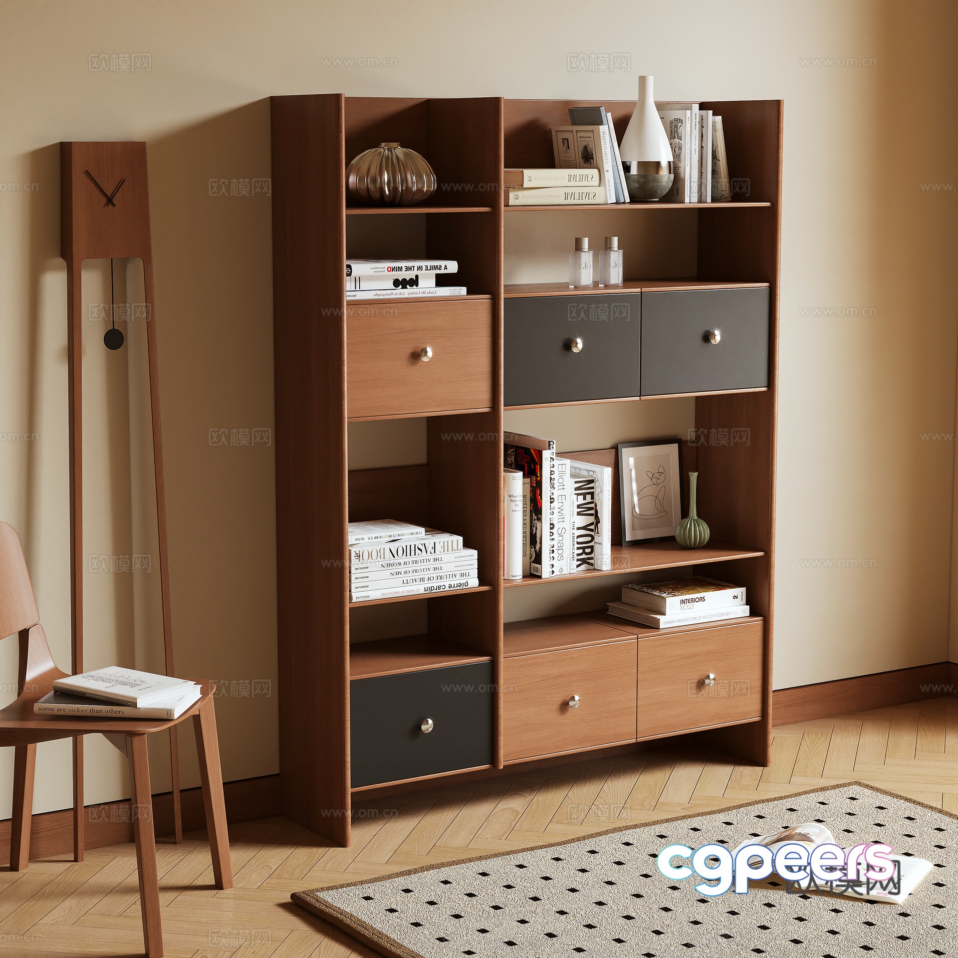 3D model of medieval style bookcase 3D model of medieval style bookcase